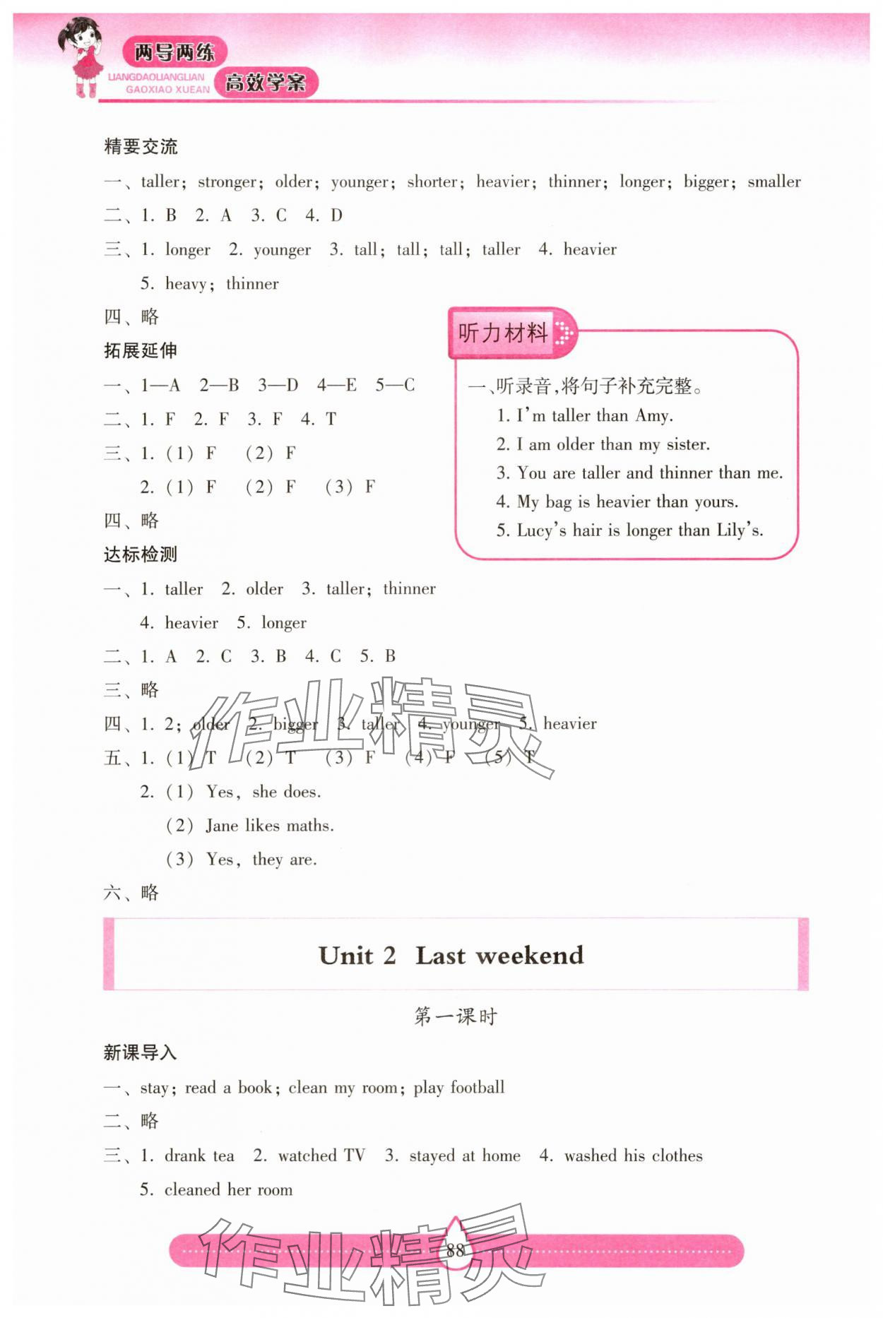 2025年新课标两导两练高效学案六年级英语下册人教版 第2页