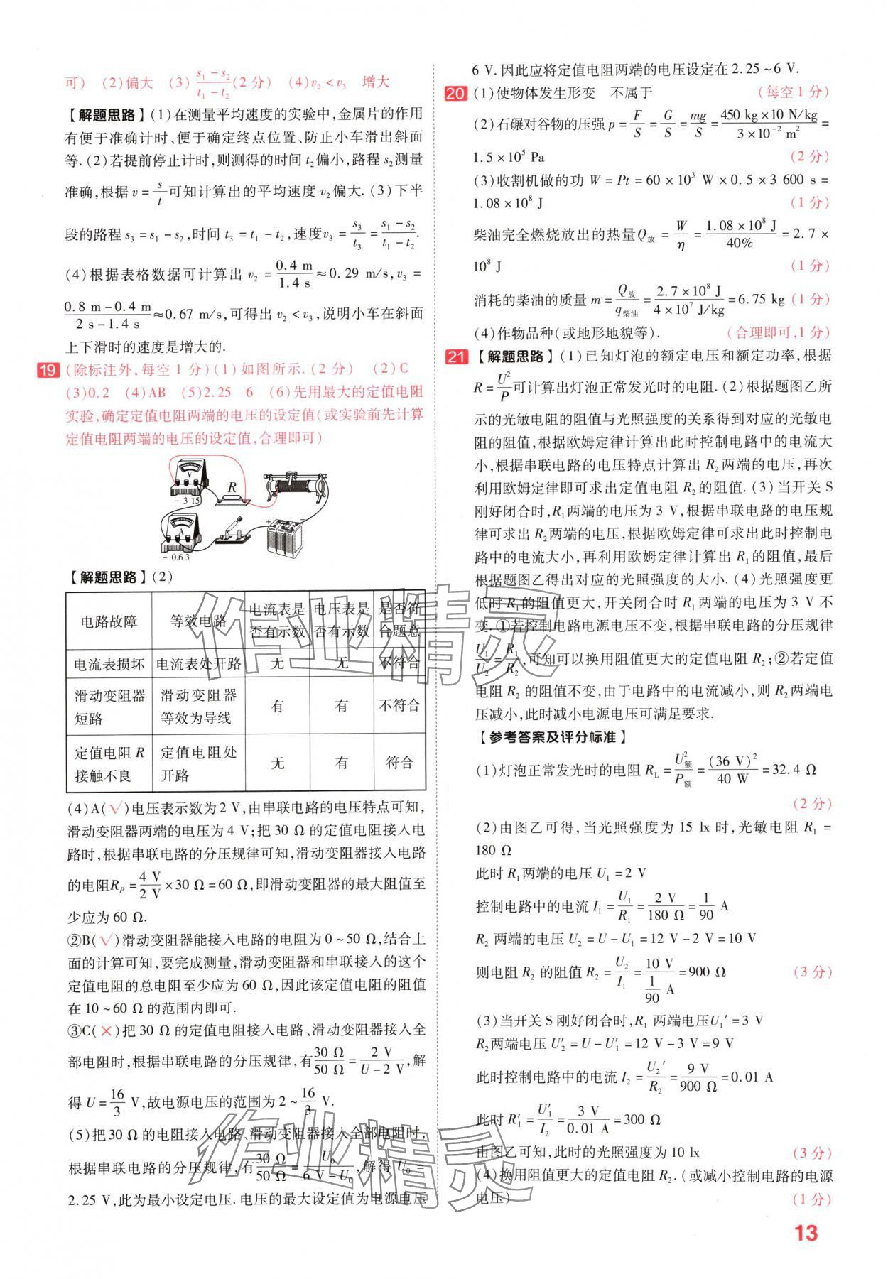 2024年金考卷百校聯(lián)盟系列中考領(lǐng)航卷物理河南專版 參考答案第12頁