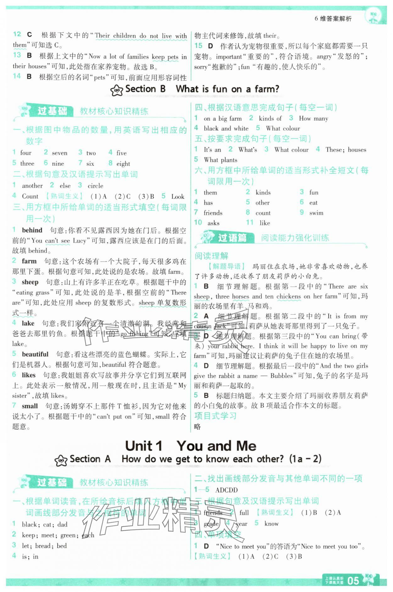 2025年一遍过七年级英语上册人教版江西专版 第5页