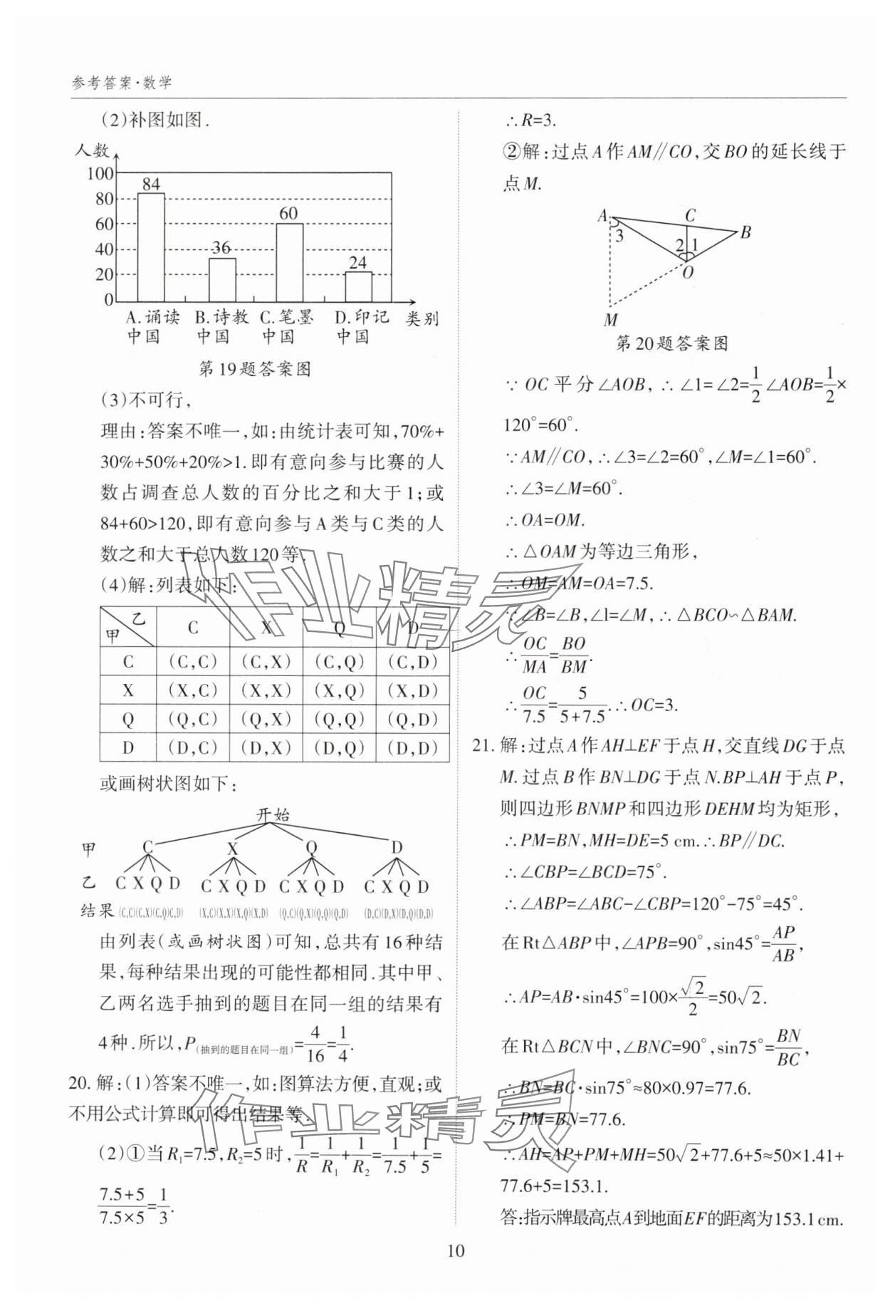 2025年山西中考試題匯編數學中考 參考答案第10頁