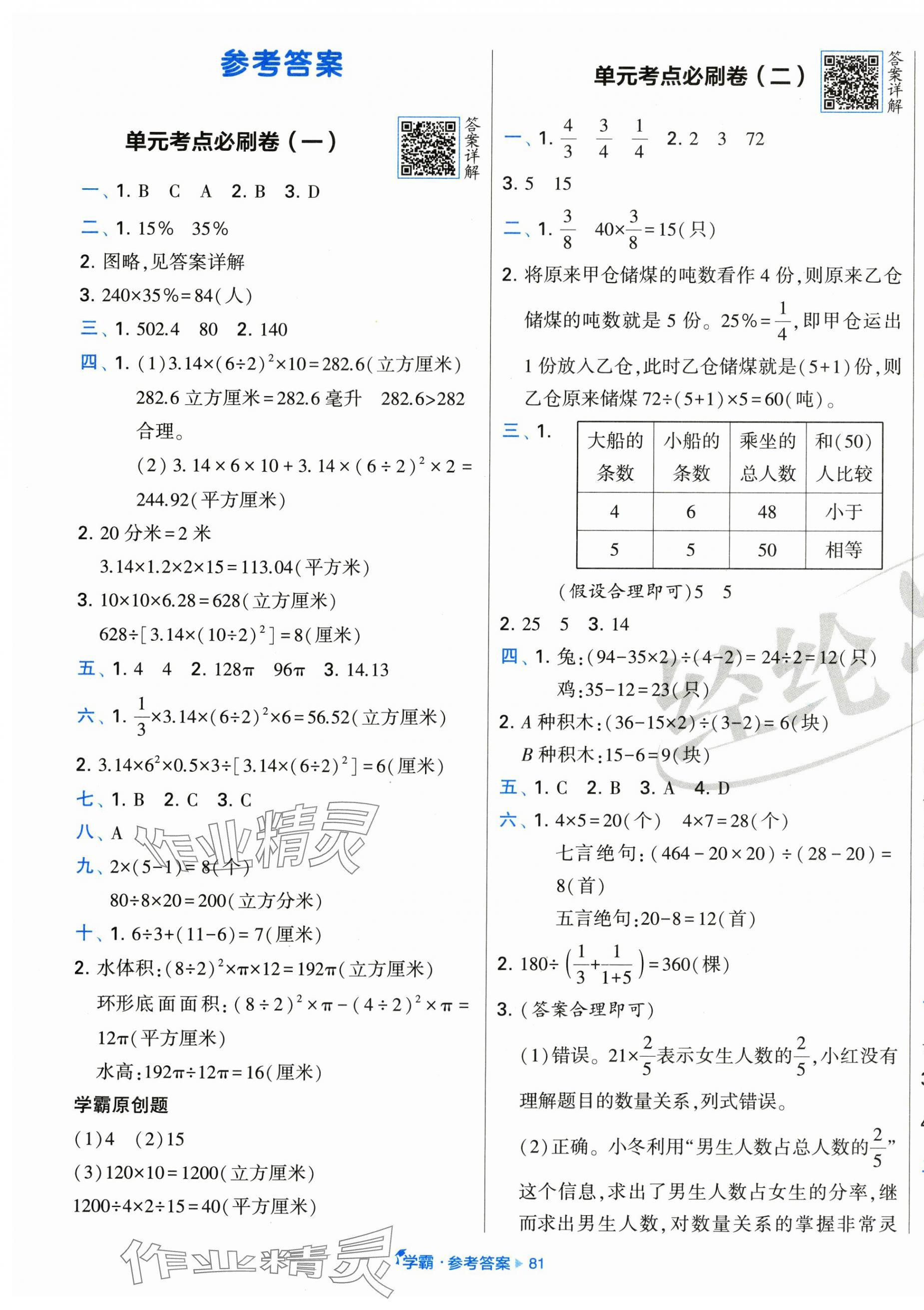 2025年學霸全程期末卷六年級數學下冊蘇教版 第1頁