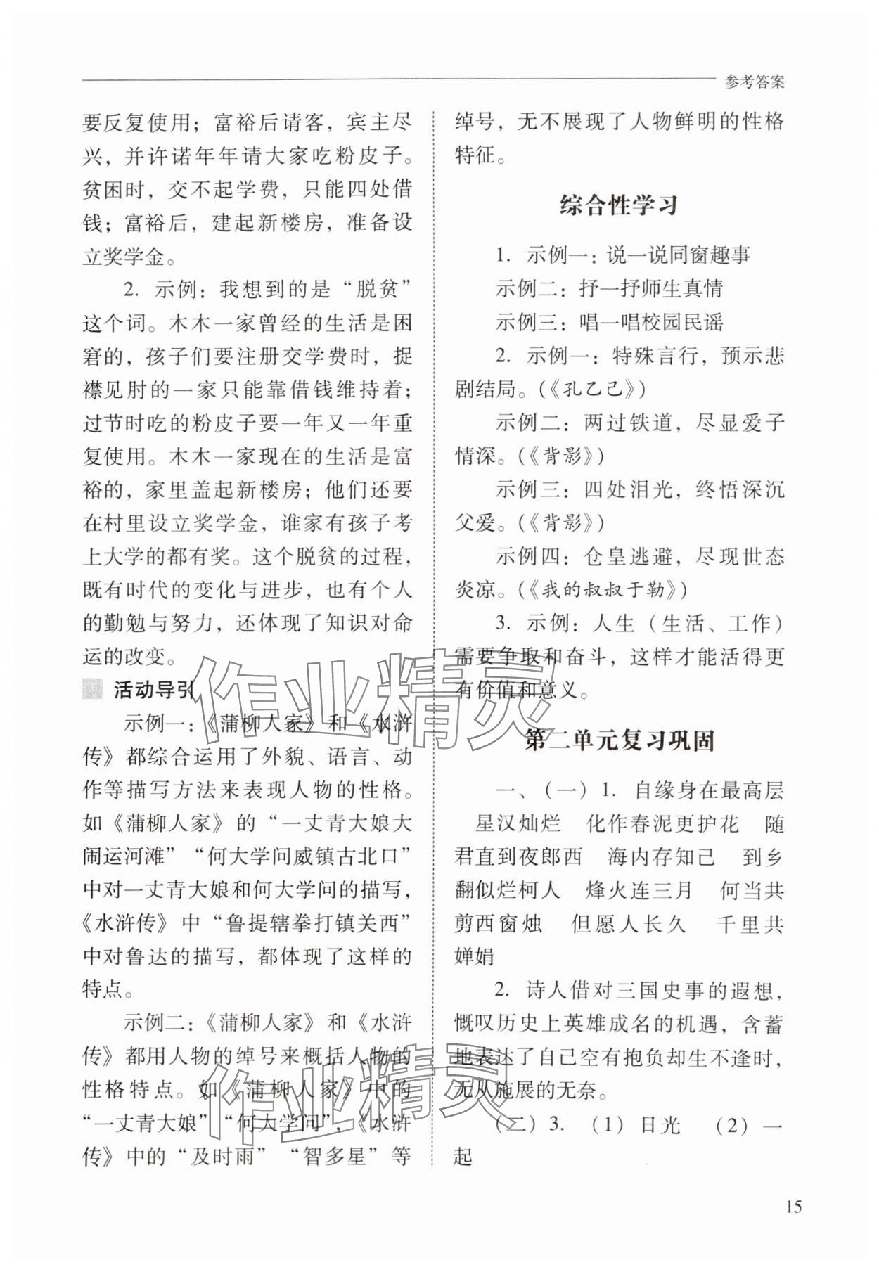 2025年新課程問題解決導學方案九年級語文下冊人教版 第15頁