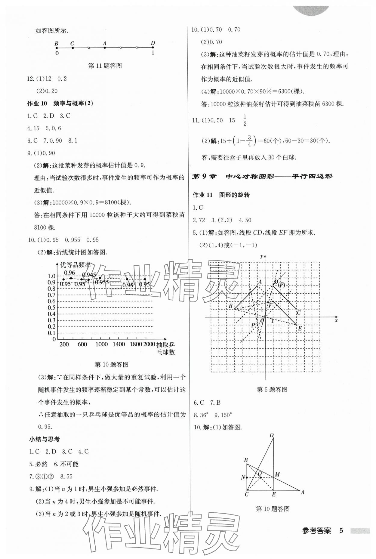 2024年启东中学作业本八年级数学下册江苏版 参考答案第5页