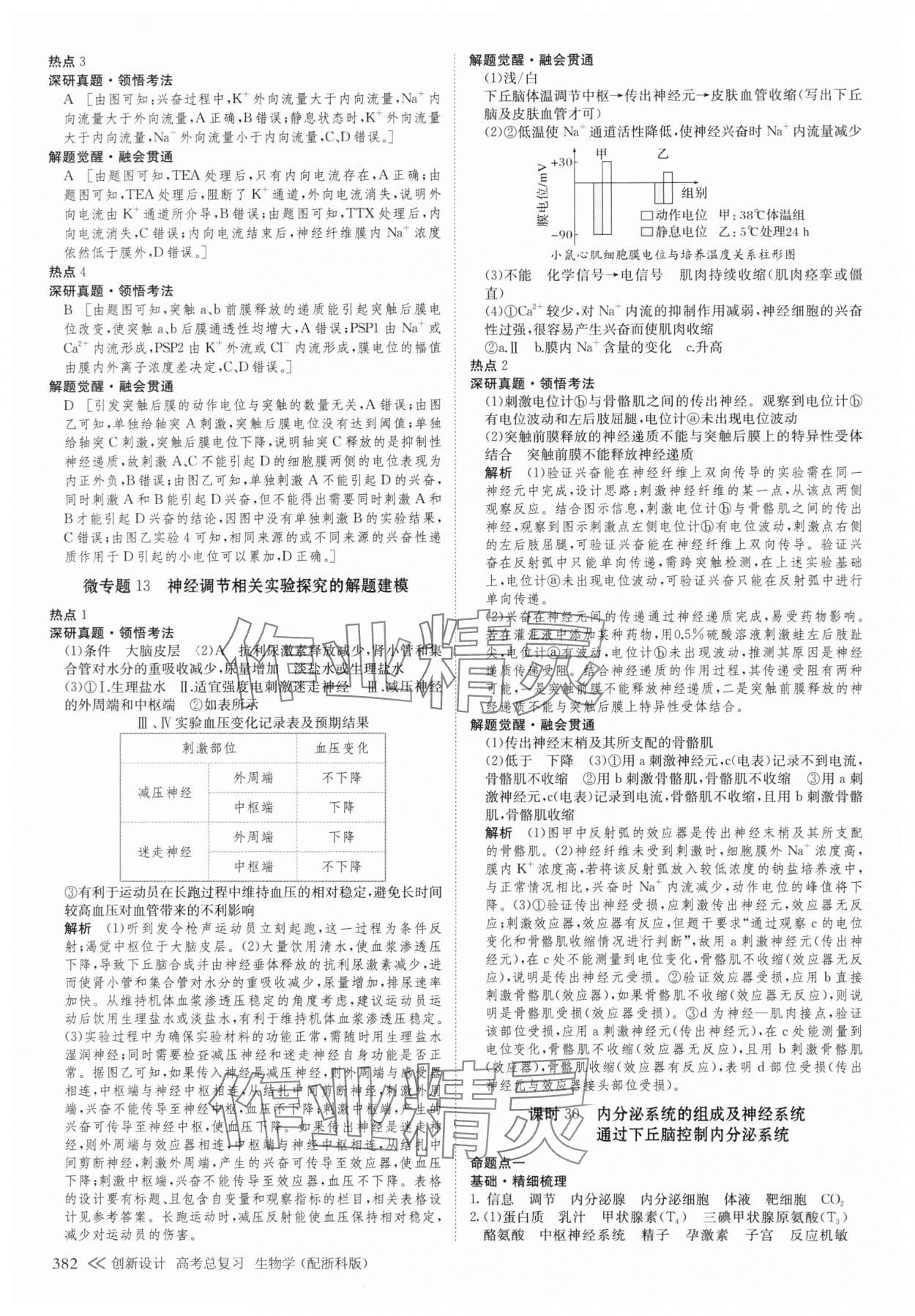 2025年创新设计高考总复生物浙科版 参考答案第38页
