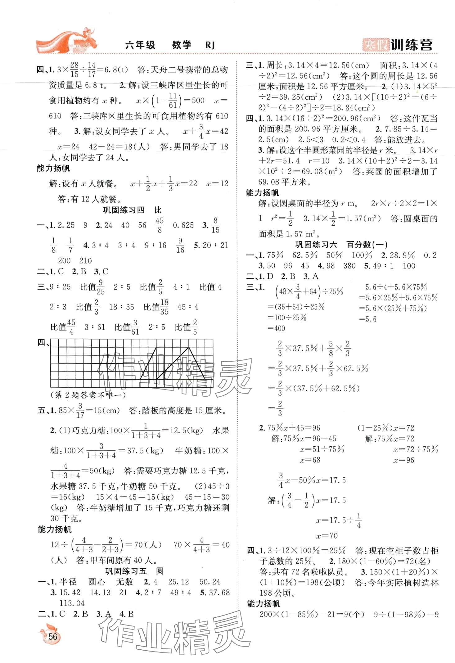 2024年寒假訓(xùn)練營(yíng)合肥工業(yè)大學(xué)出版社六年級(jí)數(shù)學(xué)人教版 第2頁(yè)