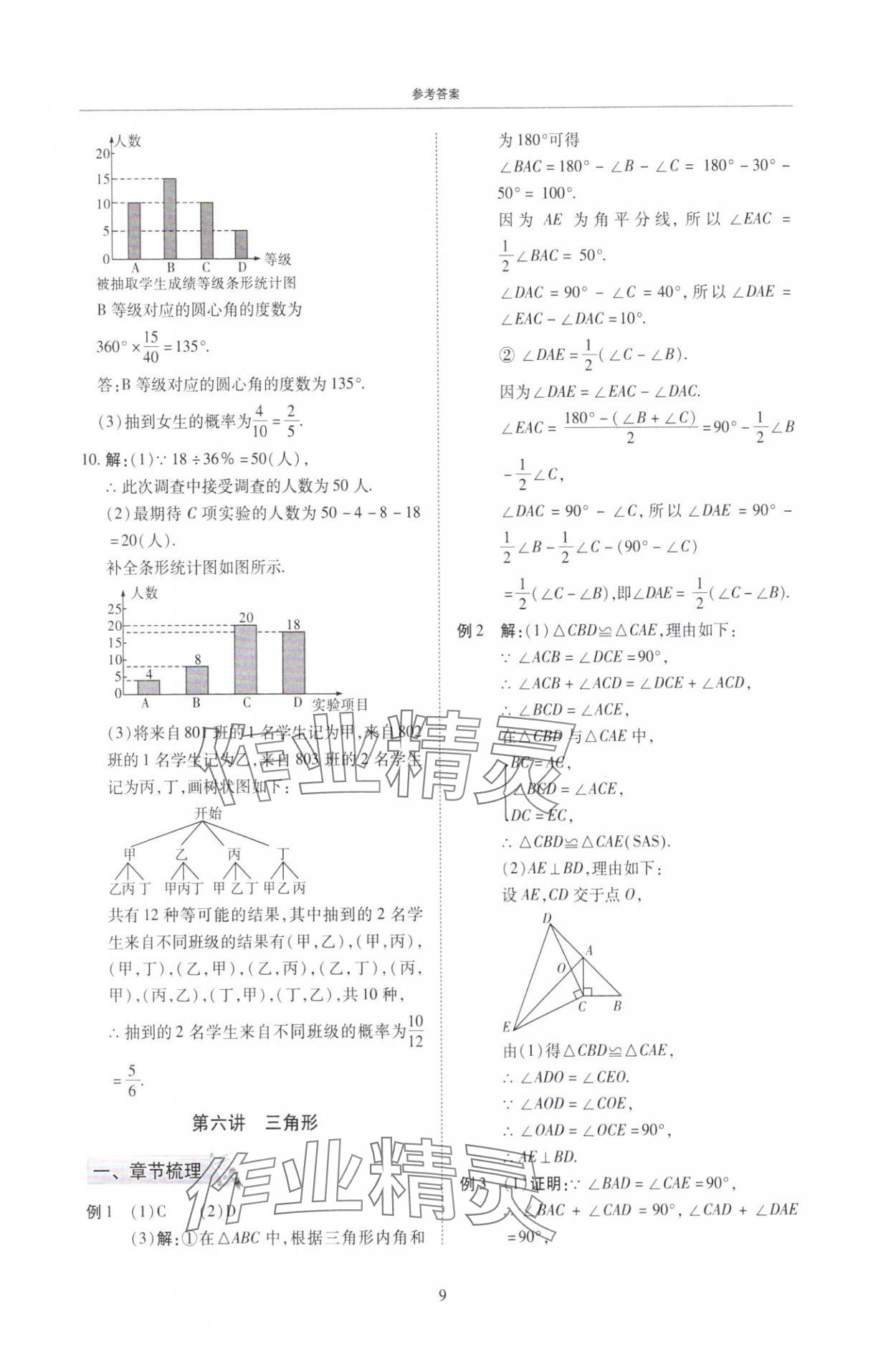 2025年復習直通車期末復習與假期作業七年級數學北師大版 參考答案第9頁