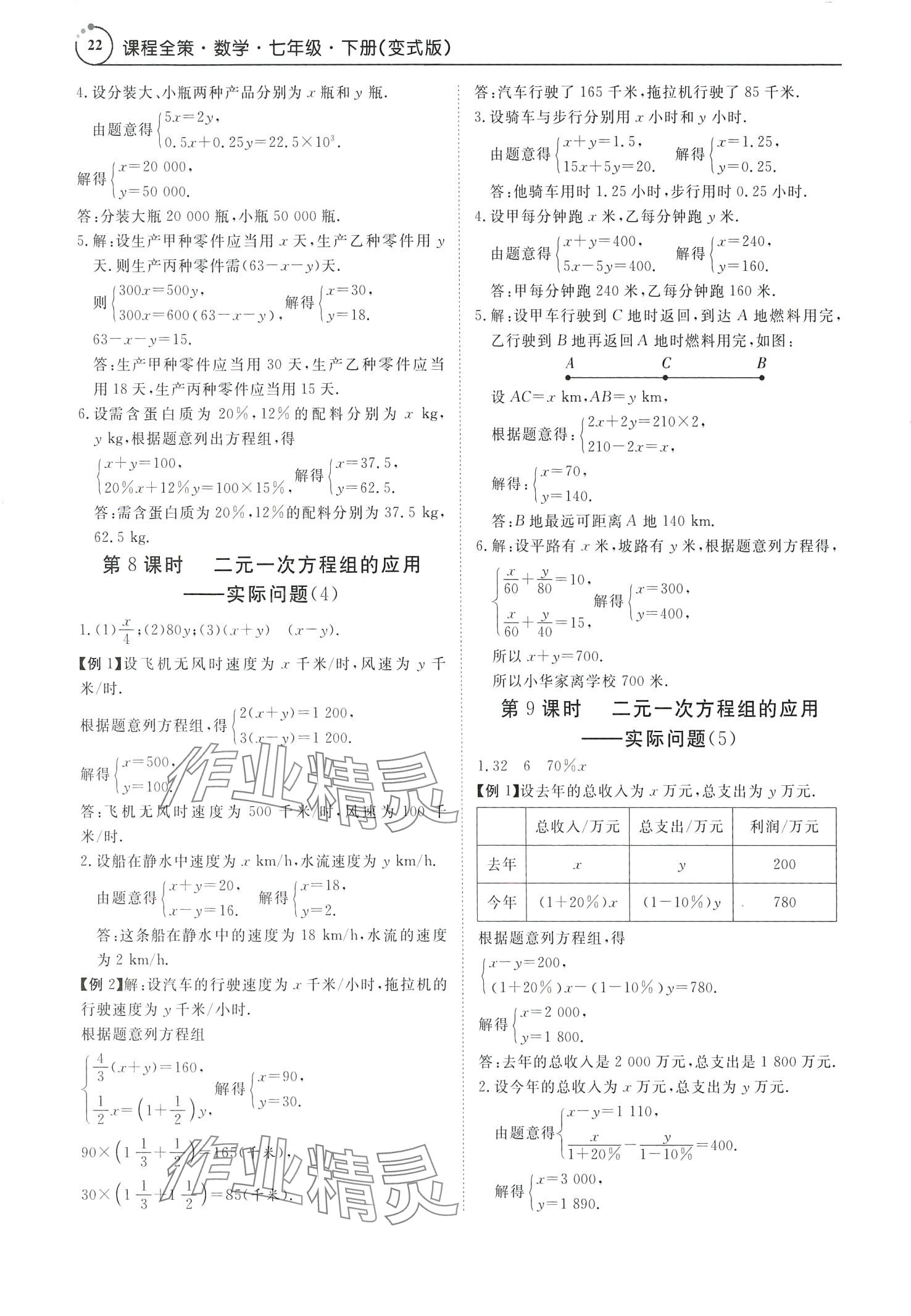 2024年課程全策七年級數學下冊人教版 第22頁