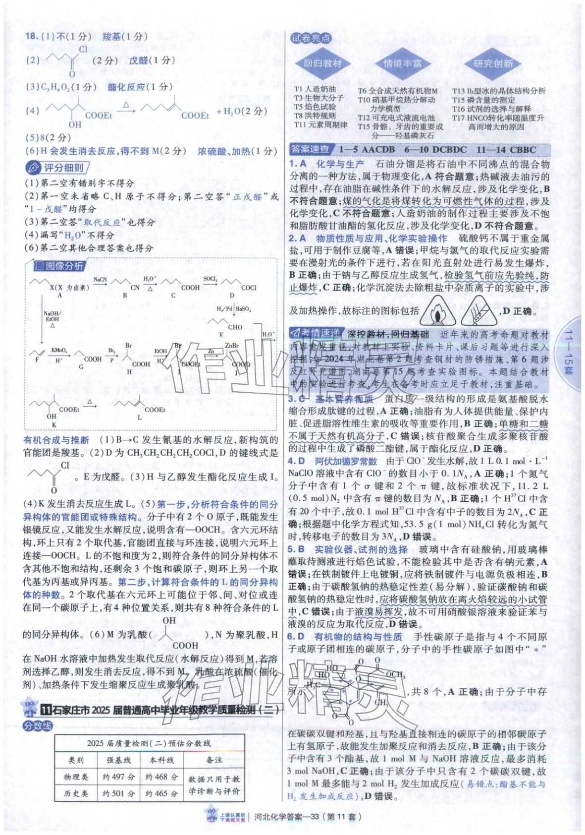 2026年金考卷优秀模拟试卷汇编45套高中化学河北专版 第33页
