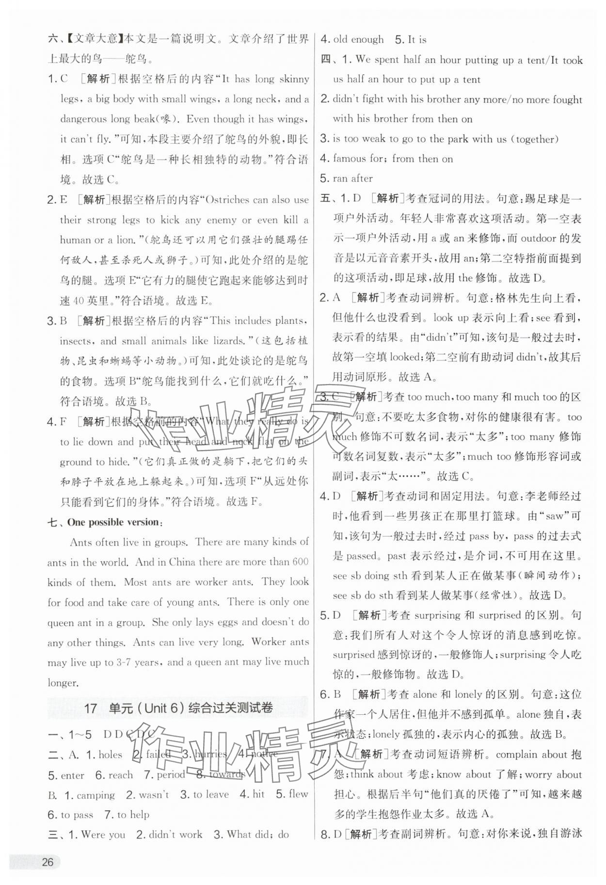 2024年實(shí)驗(yàn)班提優(yōu)大考卷七年級(jí)英語下冊(cè)譯林版 第26頁