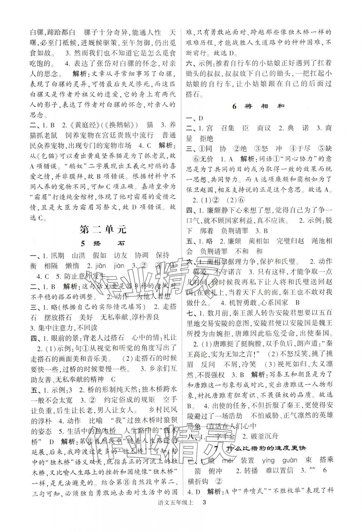 2024年經(jīng)綸學(xué)典提高班五年級(jí)語(yǔ)文上冊(cè)人教版 參考答案第3頁(yè)