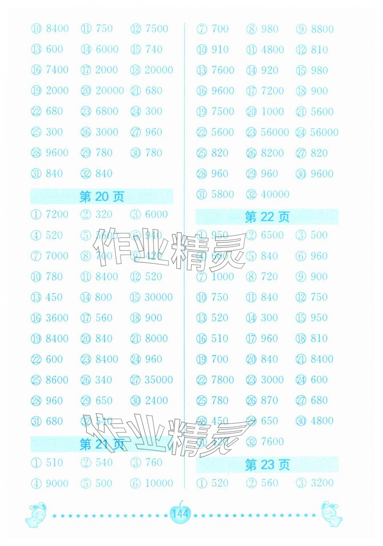 2026年口算题卡南京大学出版社四年级数学下册苏教版&nbsp;第6页