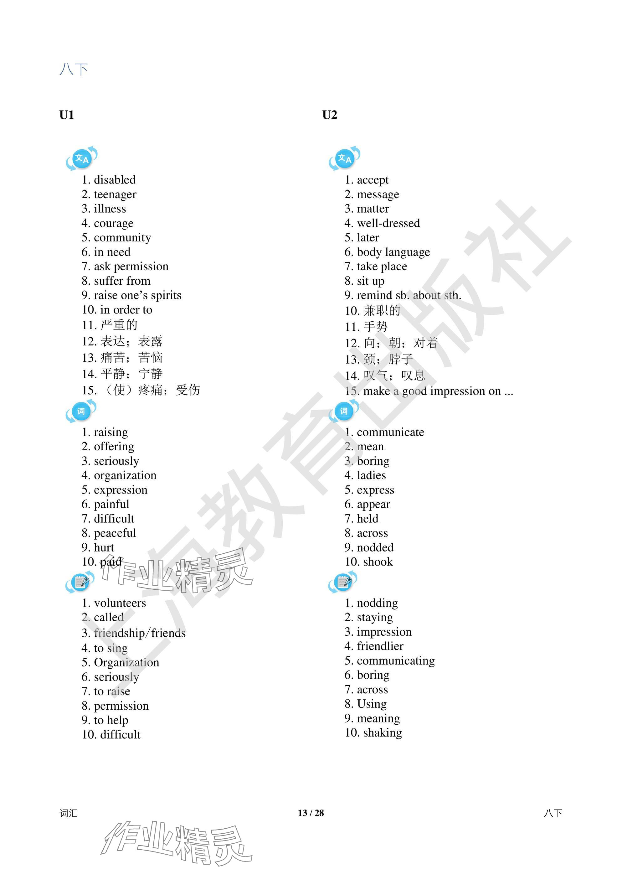 2025年中考英語總復(fù)習(xí)決勝100天深圳專版 參考答案第13頁