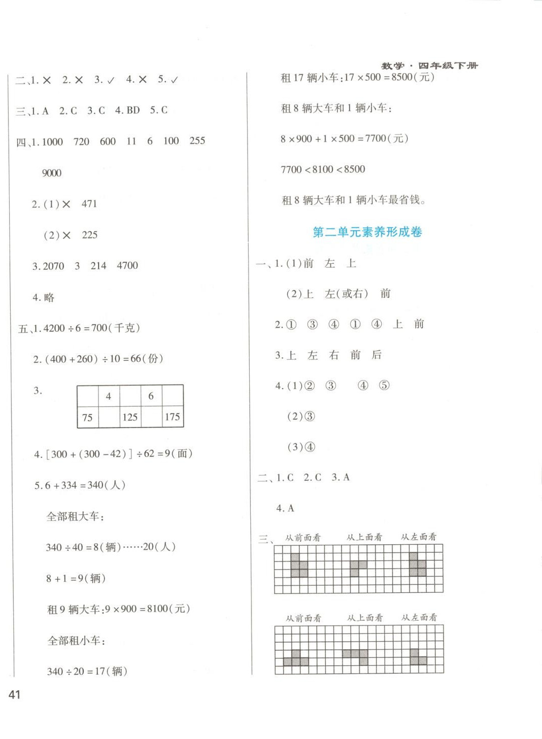 2025年千里馬單元測試卷四年級數(shù)學下冊人教版 第2頁