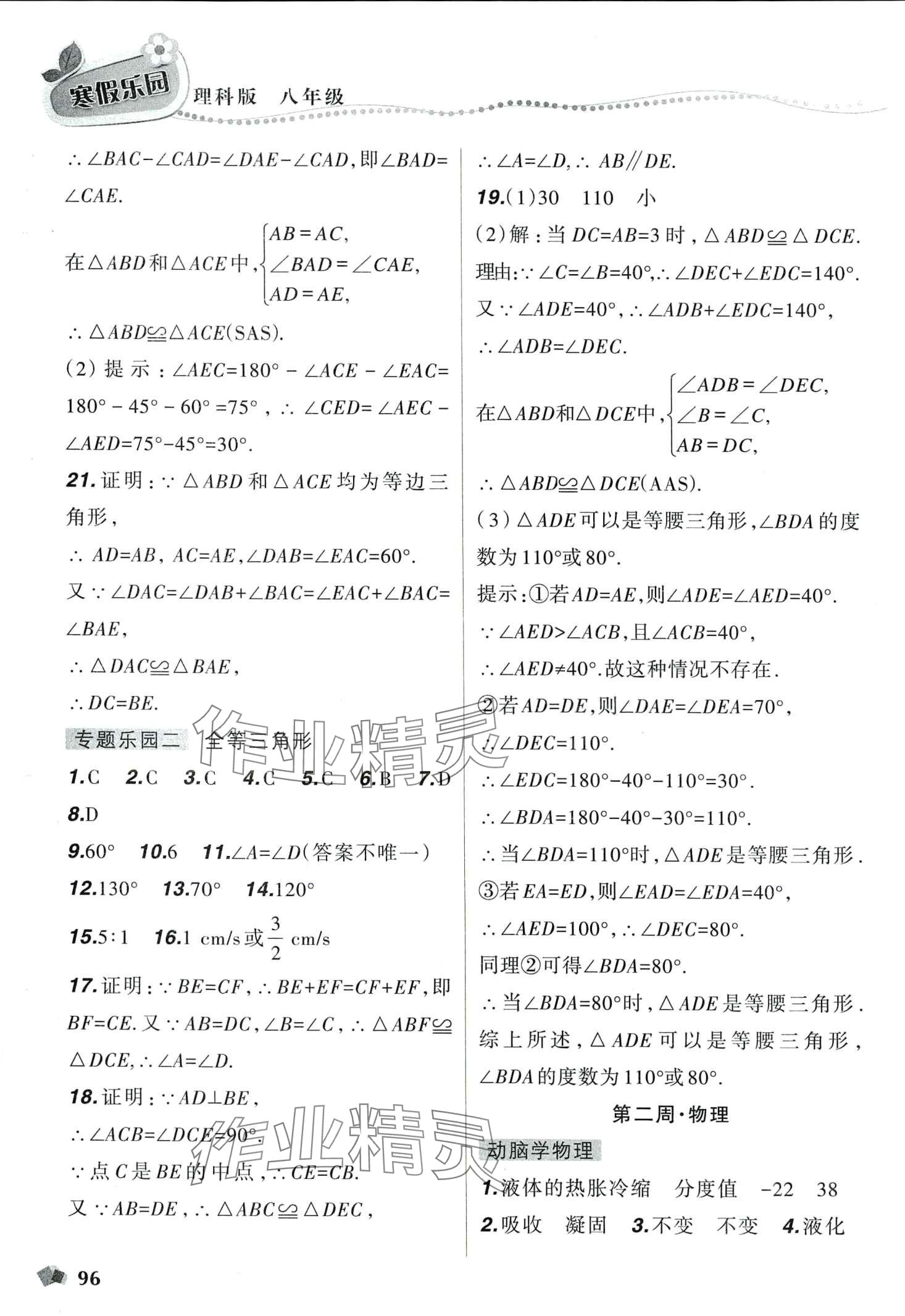 2024年寒假樂園遼寧師范大學(xué)出版社八年級(jí)理科版 第3頁