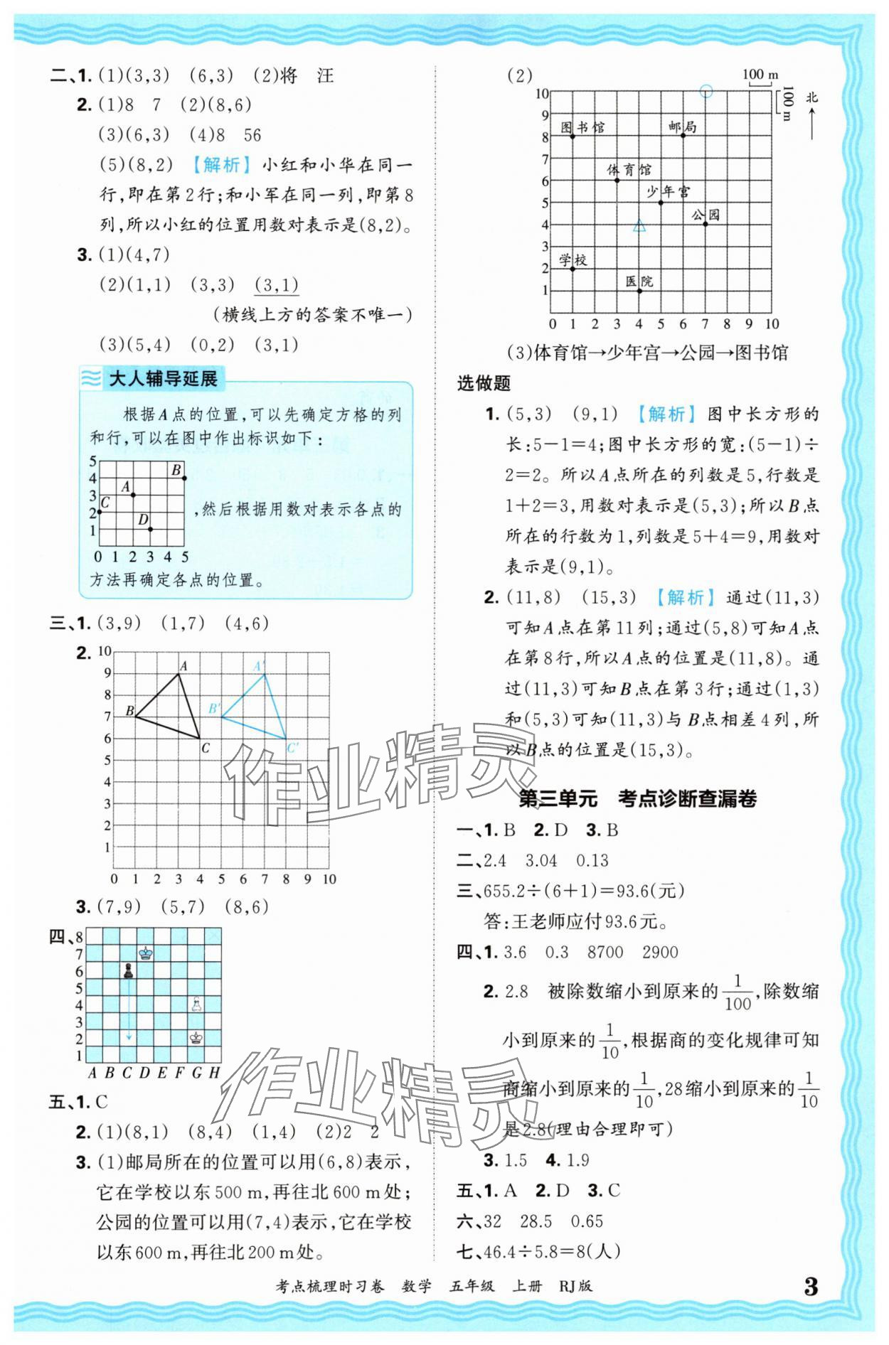 2024年王朝霞考點(diǎn)梳理時習(xí)卷五年級數(shù)學(xué)上冊人教版 第3頁