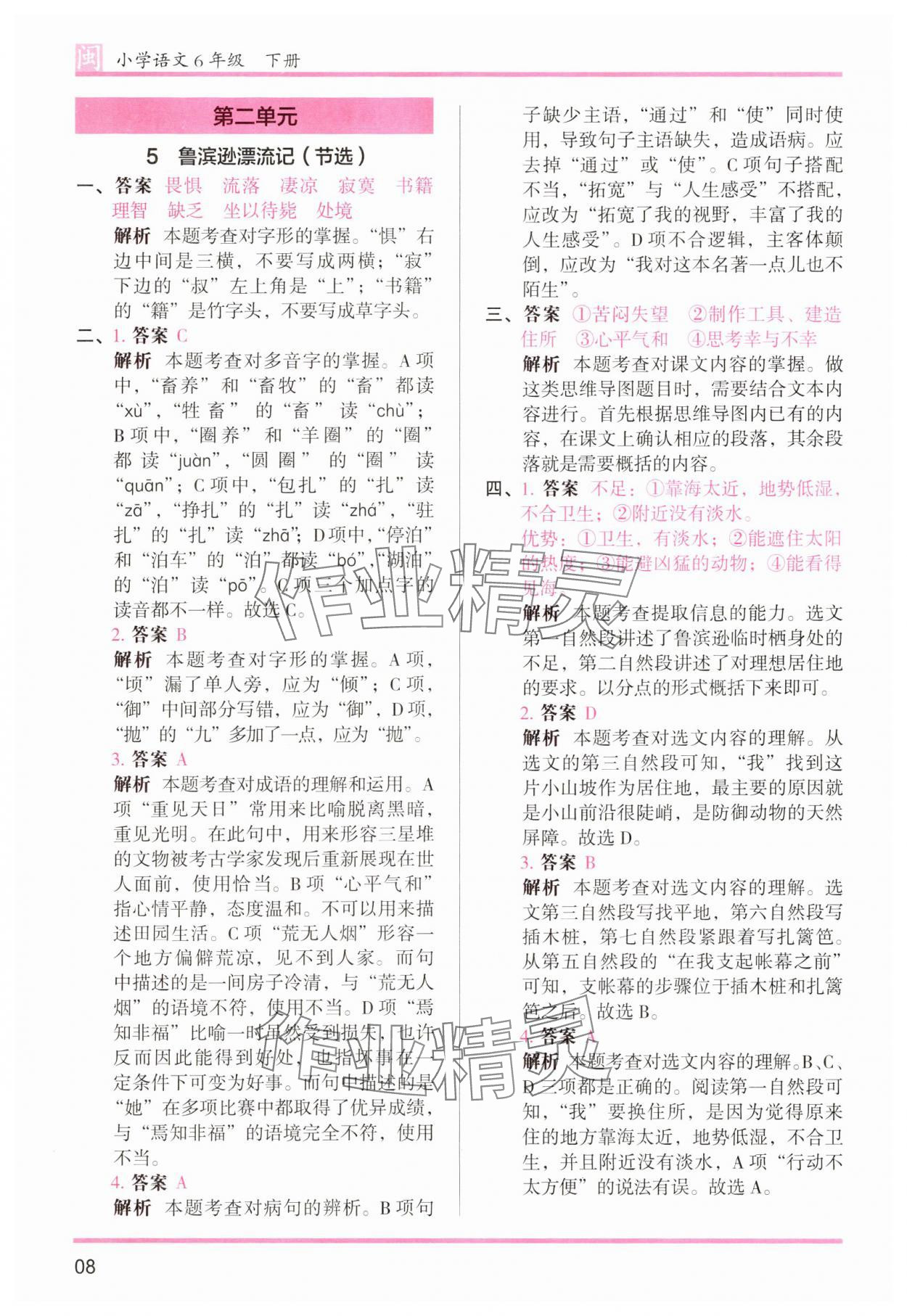 2025年木頭馬分層課課練六年級(jí)語(yǔ)文下冊(cè)人教版福建專版 第8頁(yè)