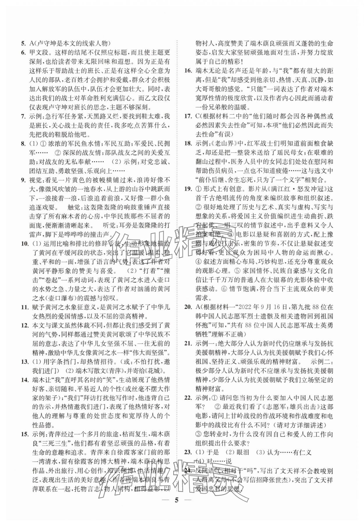 2024年一閱優(yōu)品尖子生培優(yōu)教程七年級(jí)語(yǔ)文下冊(cè)人教版 第5頁(yè)