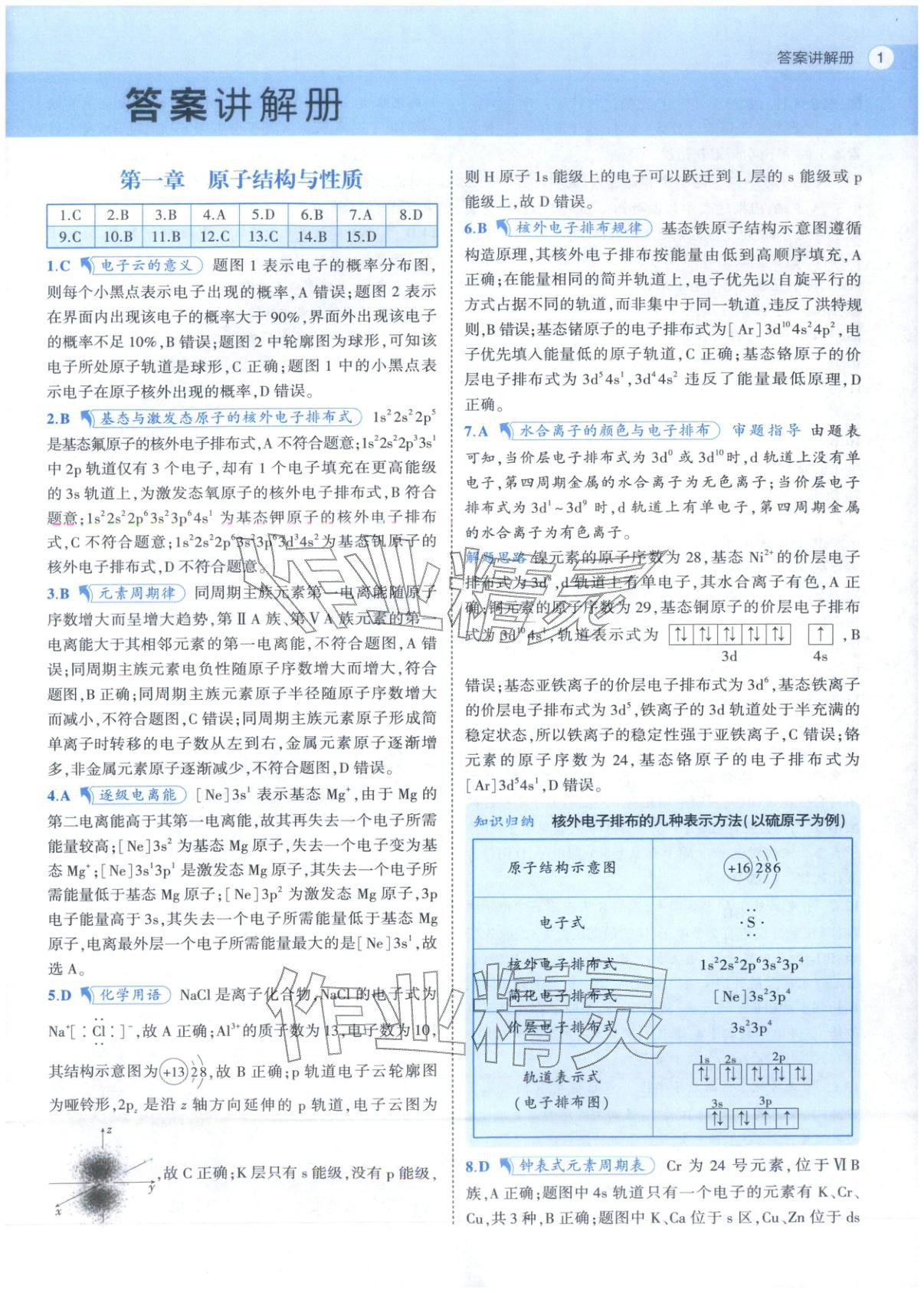 2025年53高中全優卷高中化學選擇性必修第二冊第三冊人教版&nbsp;參考答案第15頁