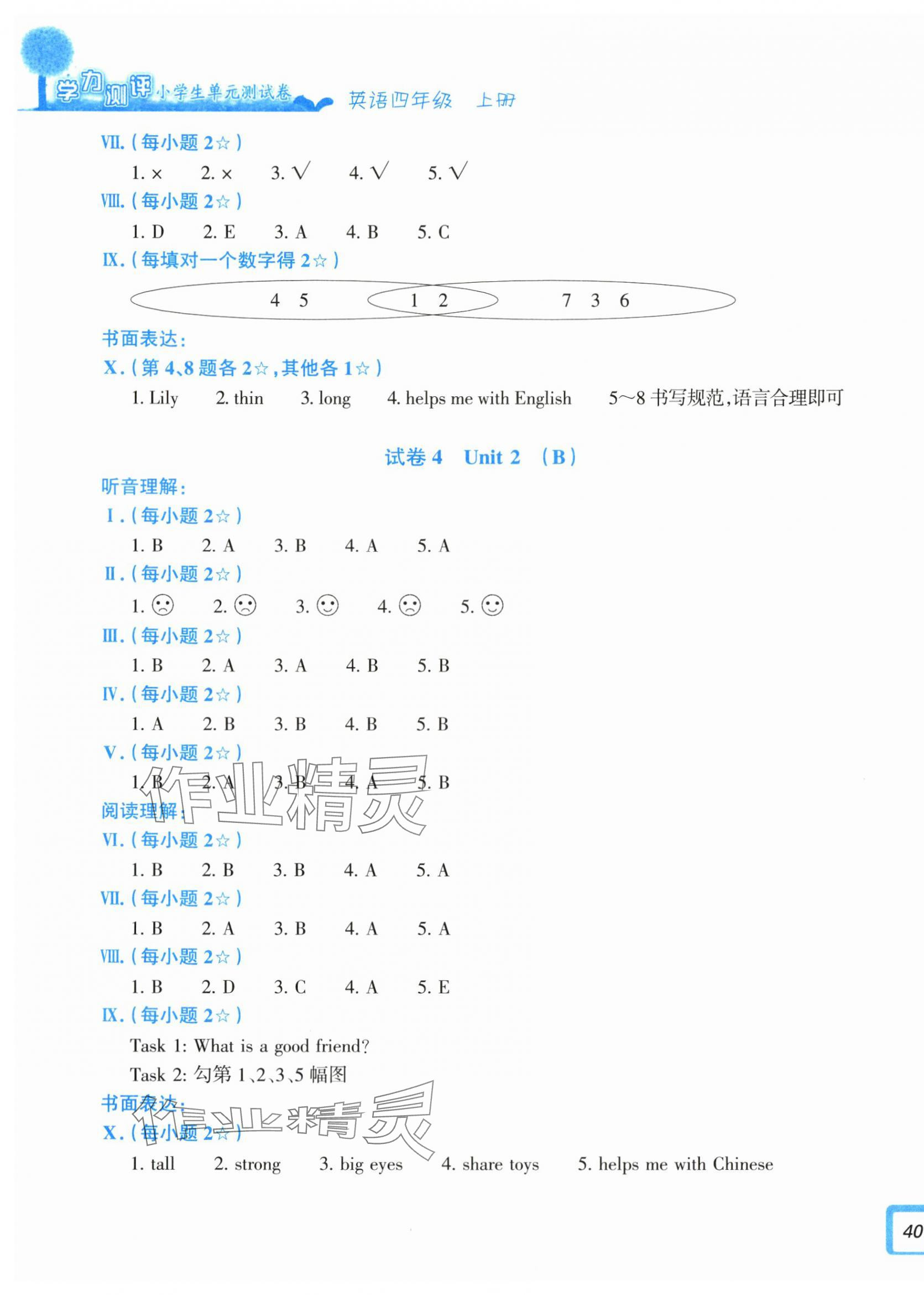 2025年学力测评小学生单元测试卷四年级英语上册人教版 第3页