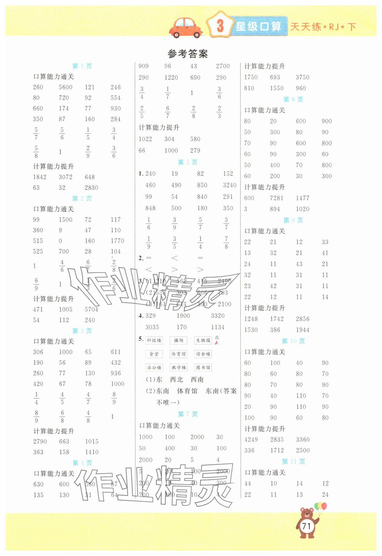 2025年扬帆文化星级口算天天练三年级数学下册人教版 第1页