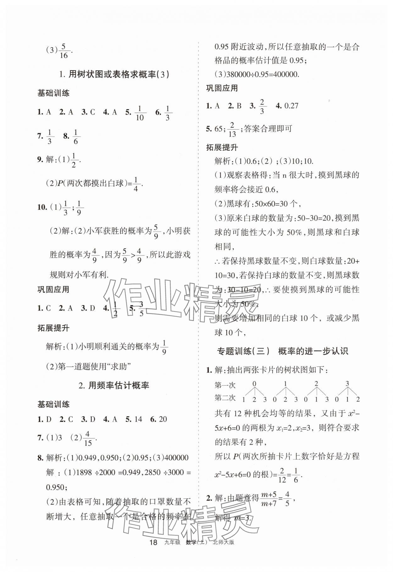 2025年学习之友九年级数学上册北师大版 参考答案第18页