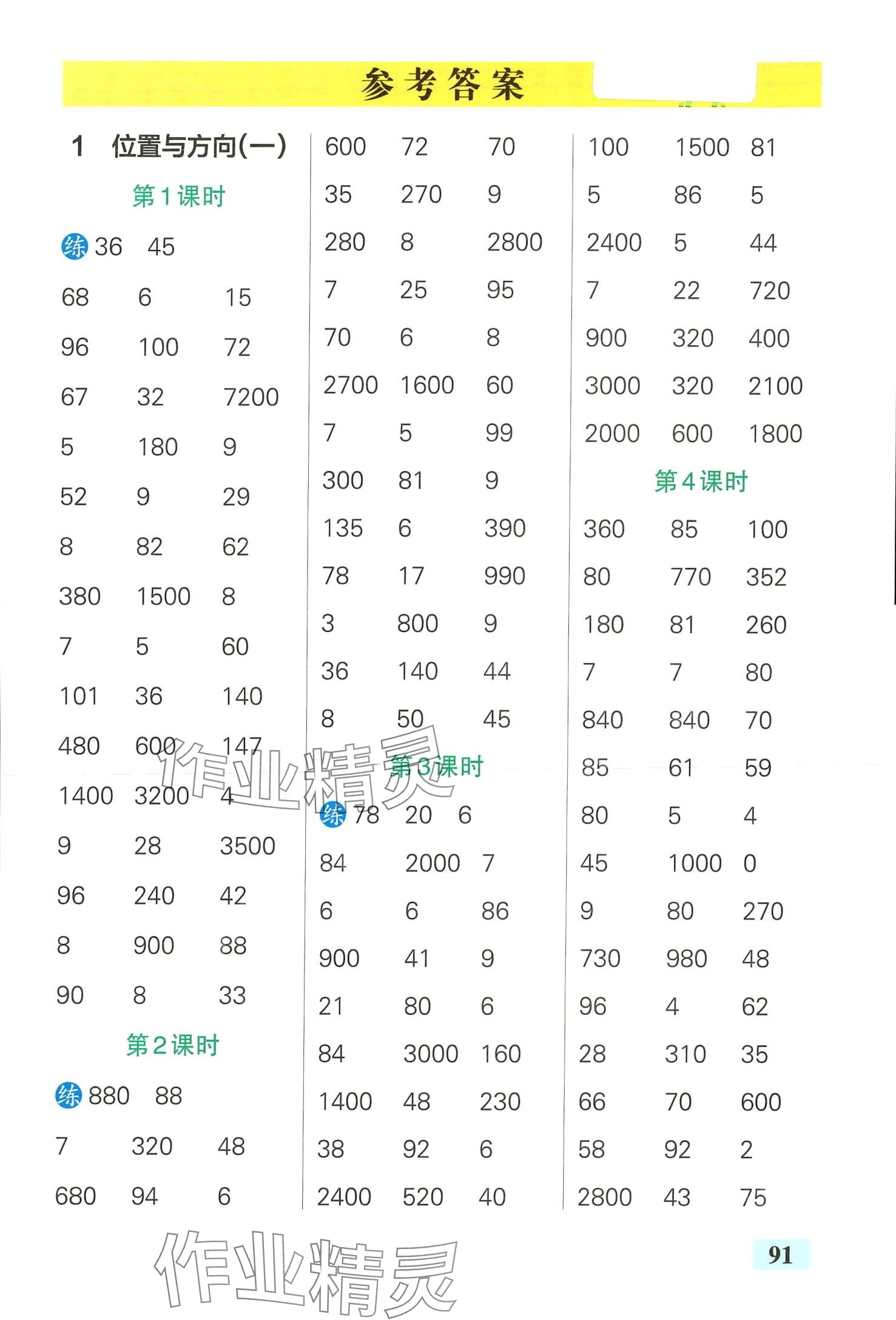 2024年小学学霸口算三年级数学下册人教版 第1页