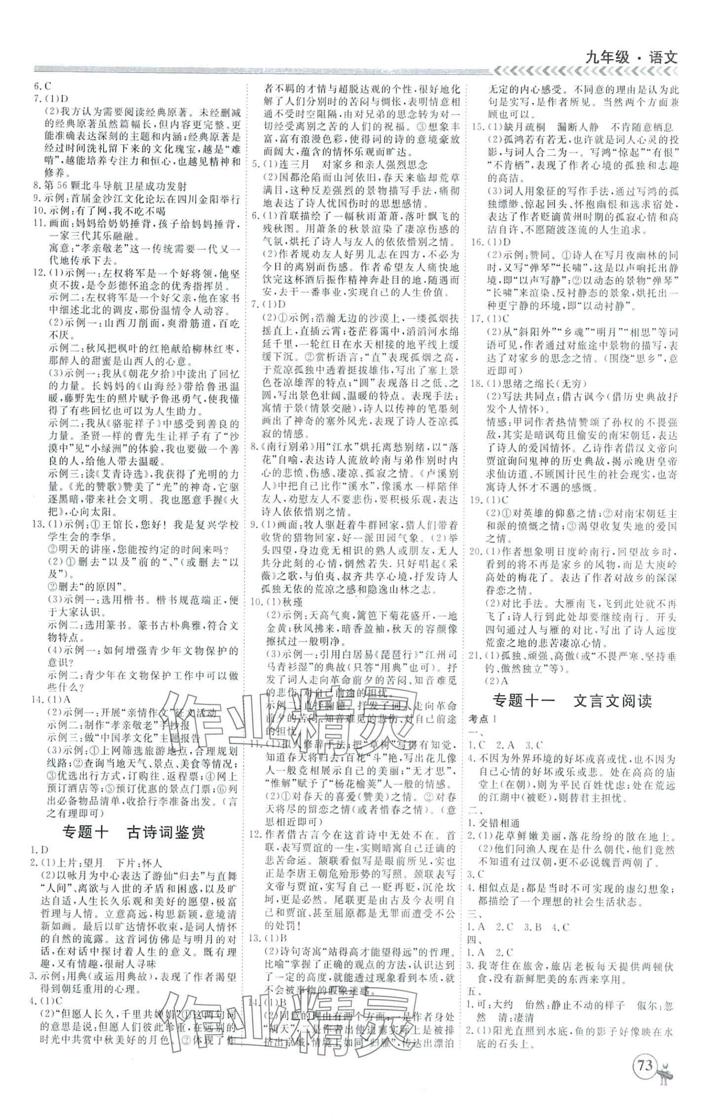2024年假期沖冠四川大學出版社九年級語文 第3頁