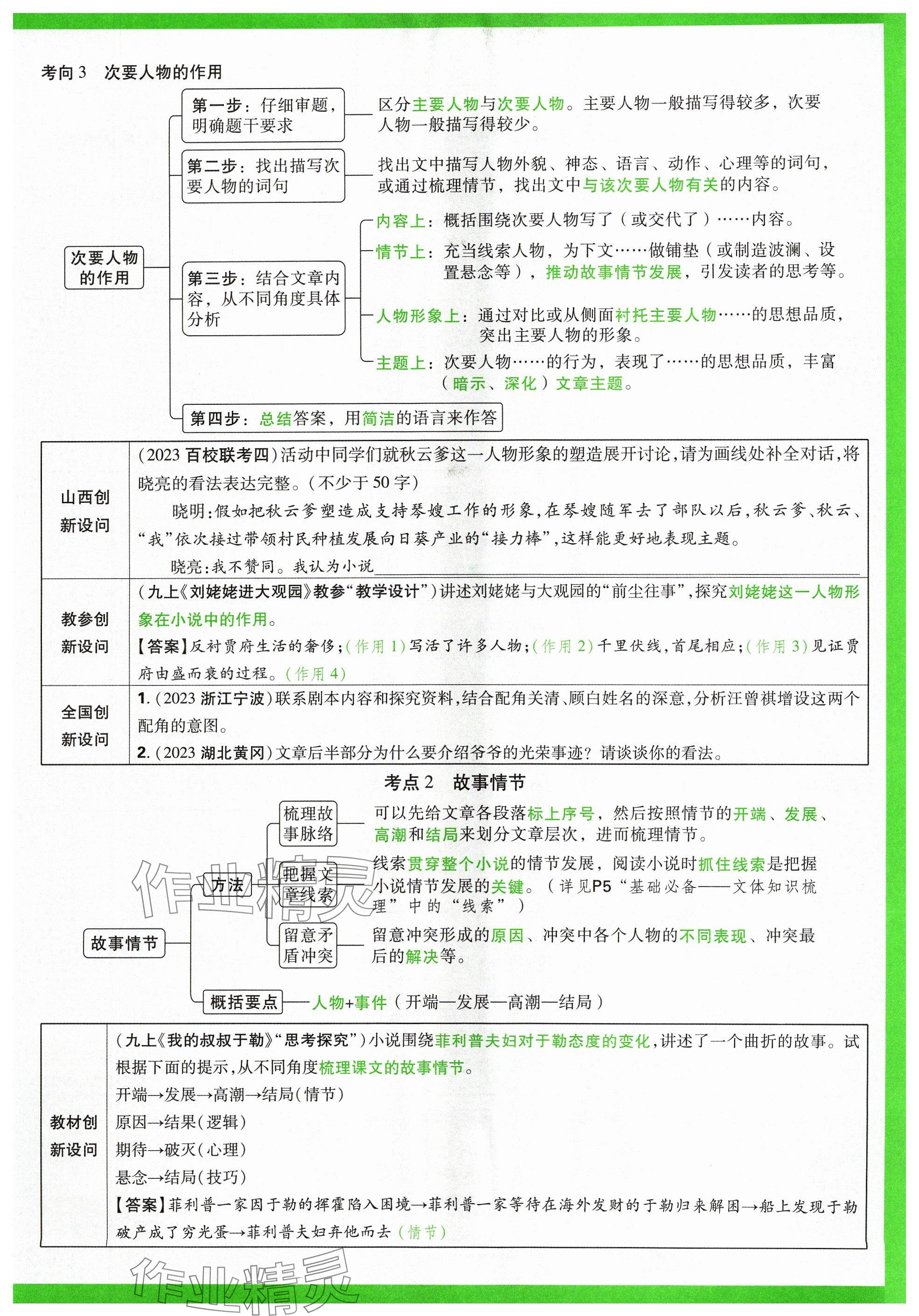 2024年萬(wàn)唯中考試題研究語(yǔ)文山西專版 參考答案第44頁(yè)