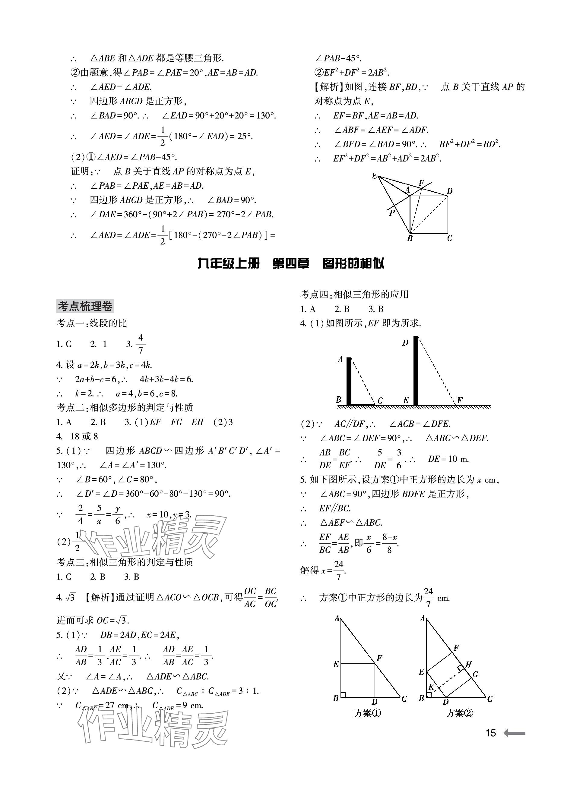 2023年節(jié)節(jié)高大象出版社九年級數(shù)學(xué)全一冊北師大版 參考答案第15頁