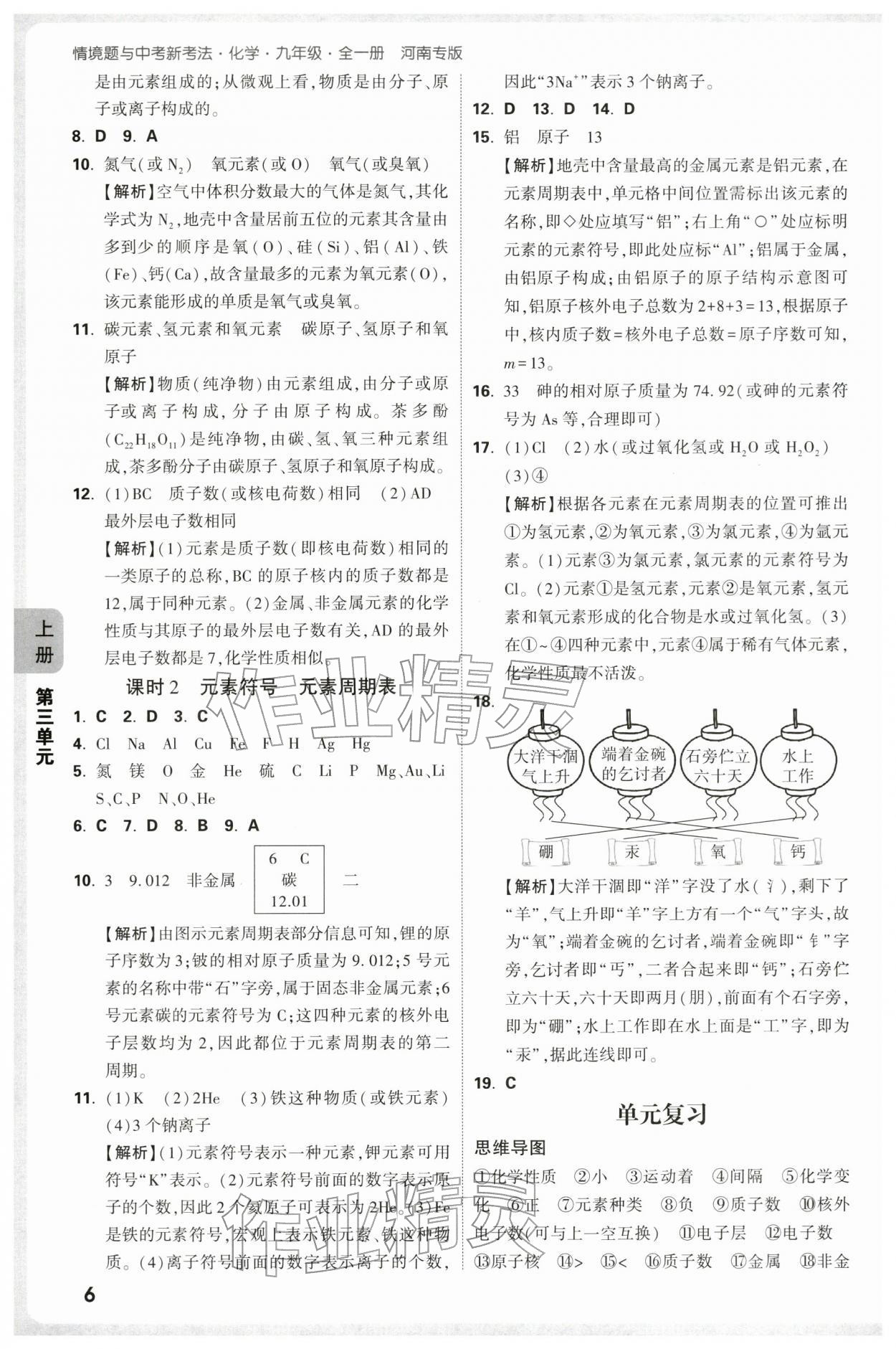 2025年萬唯中考情境題九年級(jí)化學(xué)全一冊(cè)人教版河南專版 參考答案第6頁(yè)