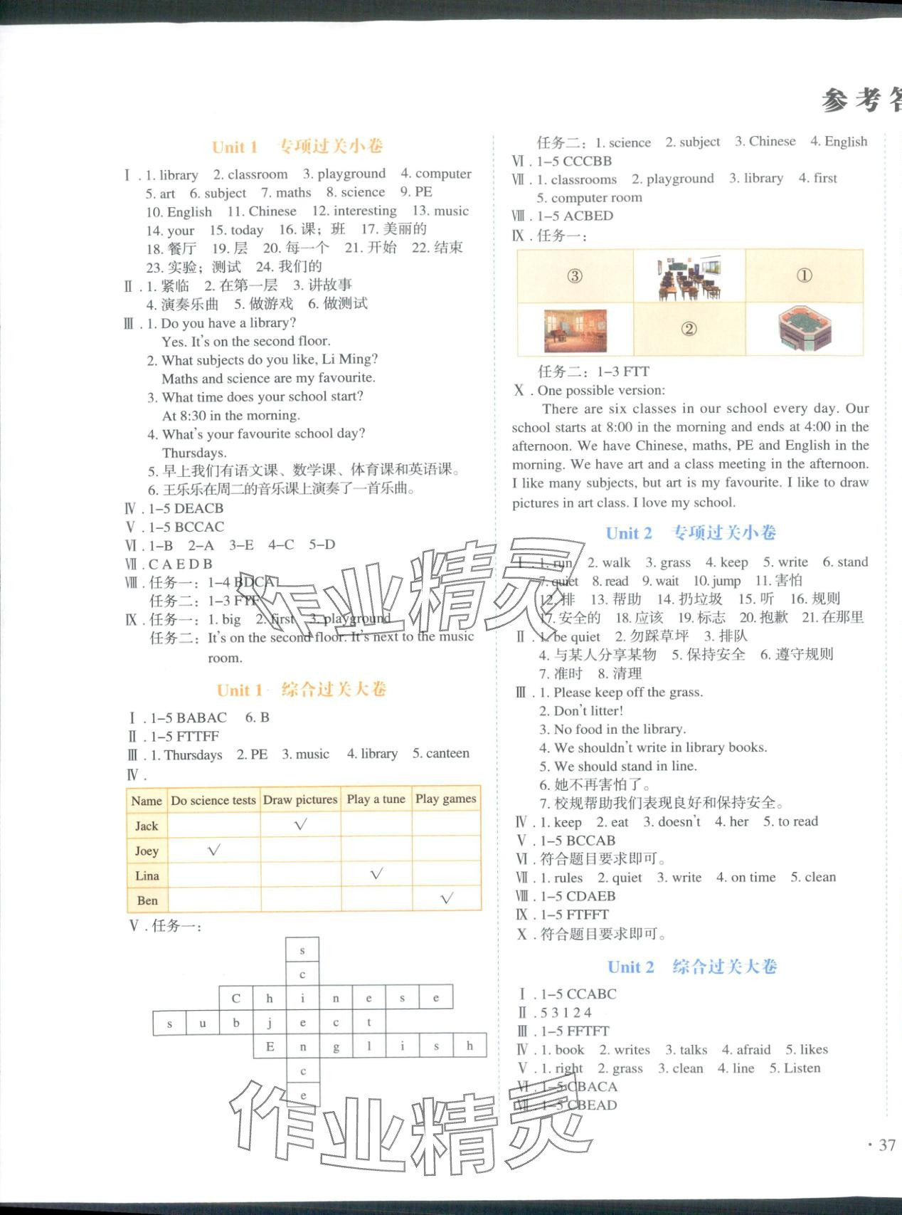 2025年单元过关大小卷课时练四年级英语上册冀教版 第1页