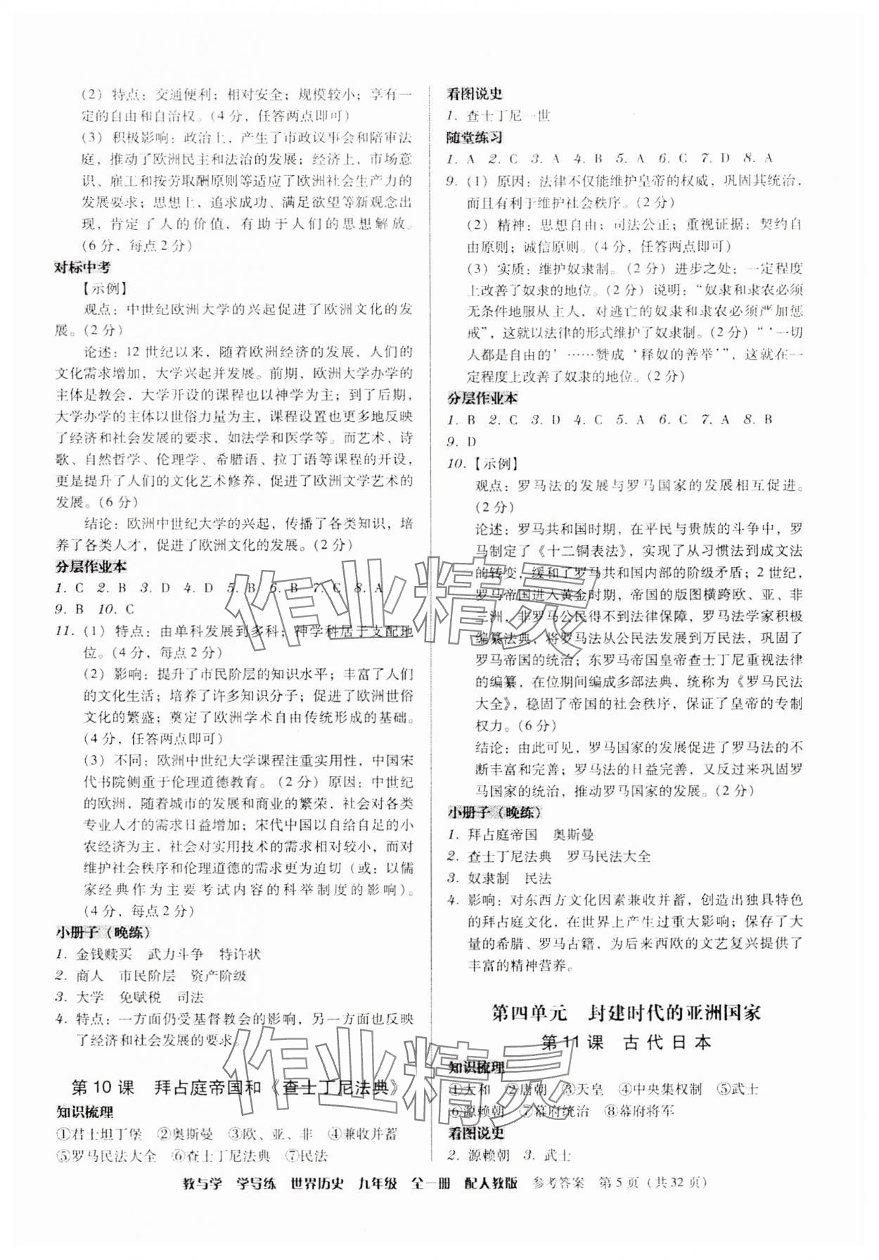 2025年教與學(xué)學(xué)導(dǎo)練九年級(jí)歷史全一冊人教版 第5頁