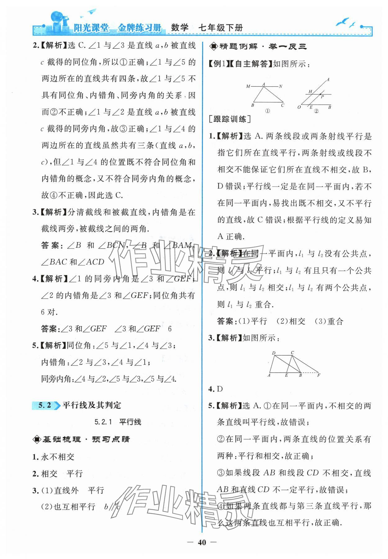 2024年陽光課堂金牌練習(xí)冊七年級數(shù)學(xué)下冊人教版 第4頁