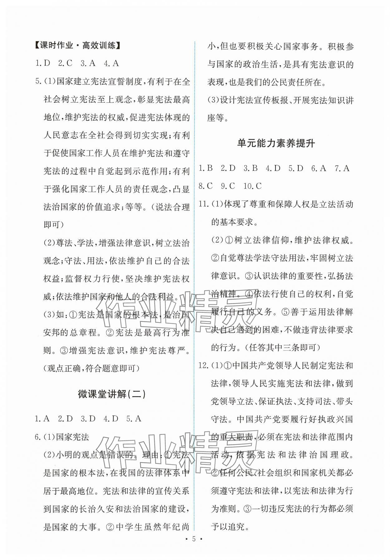 2025年能力培養(yǎng)與測試八年級道德與法治下冊人教版 第5頁