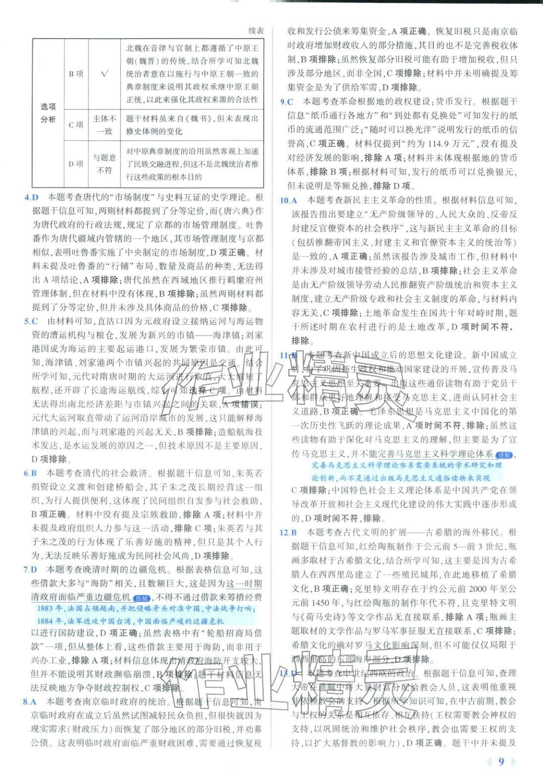 2026年53金卷优选卷汇编高中历史陕晋青宁专版&nbsp;第9页