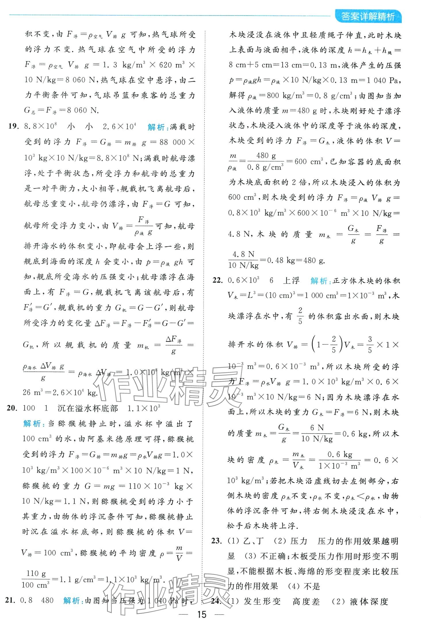 2024年亮點(diǎn)給力全優(yōu)卷霸八年級(jí)物理下冊(cè)蘇科版 第15頁(yè)