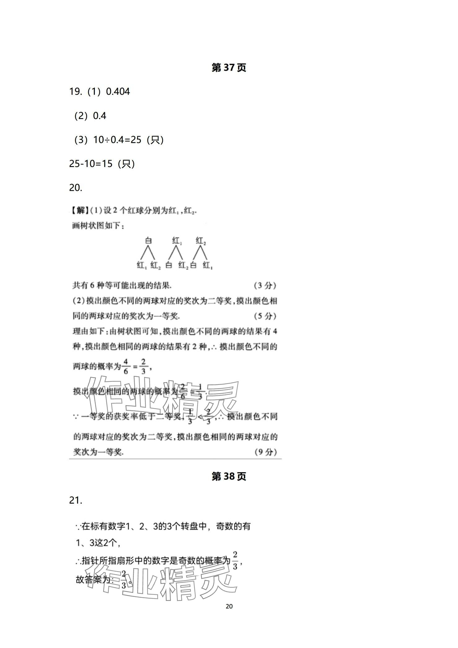 2024年本土卷九年級數學全一冊人教版 第20頁