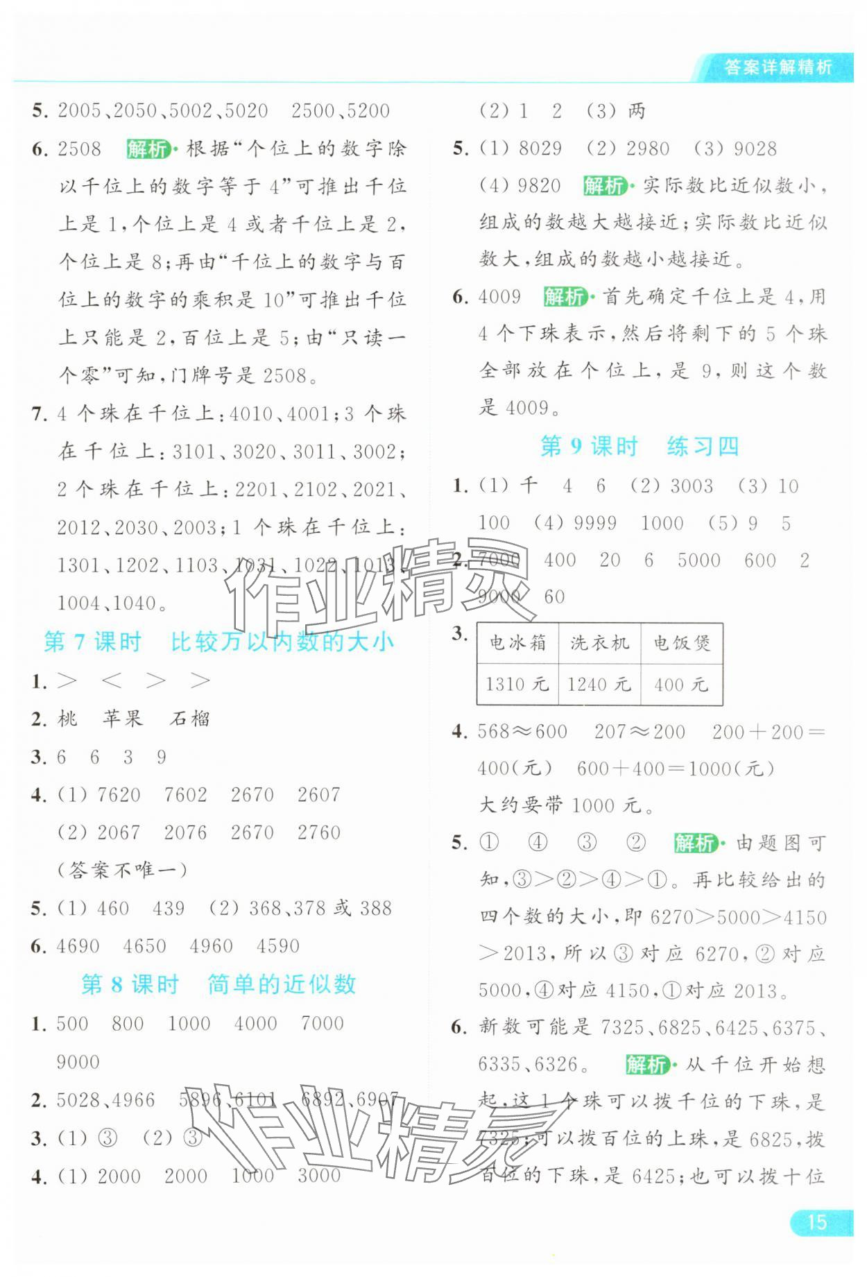 2024年亮点给力提优课时作业本二年级数学下册江苏版 参考答案第15页