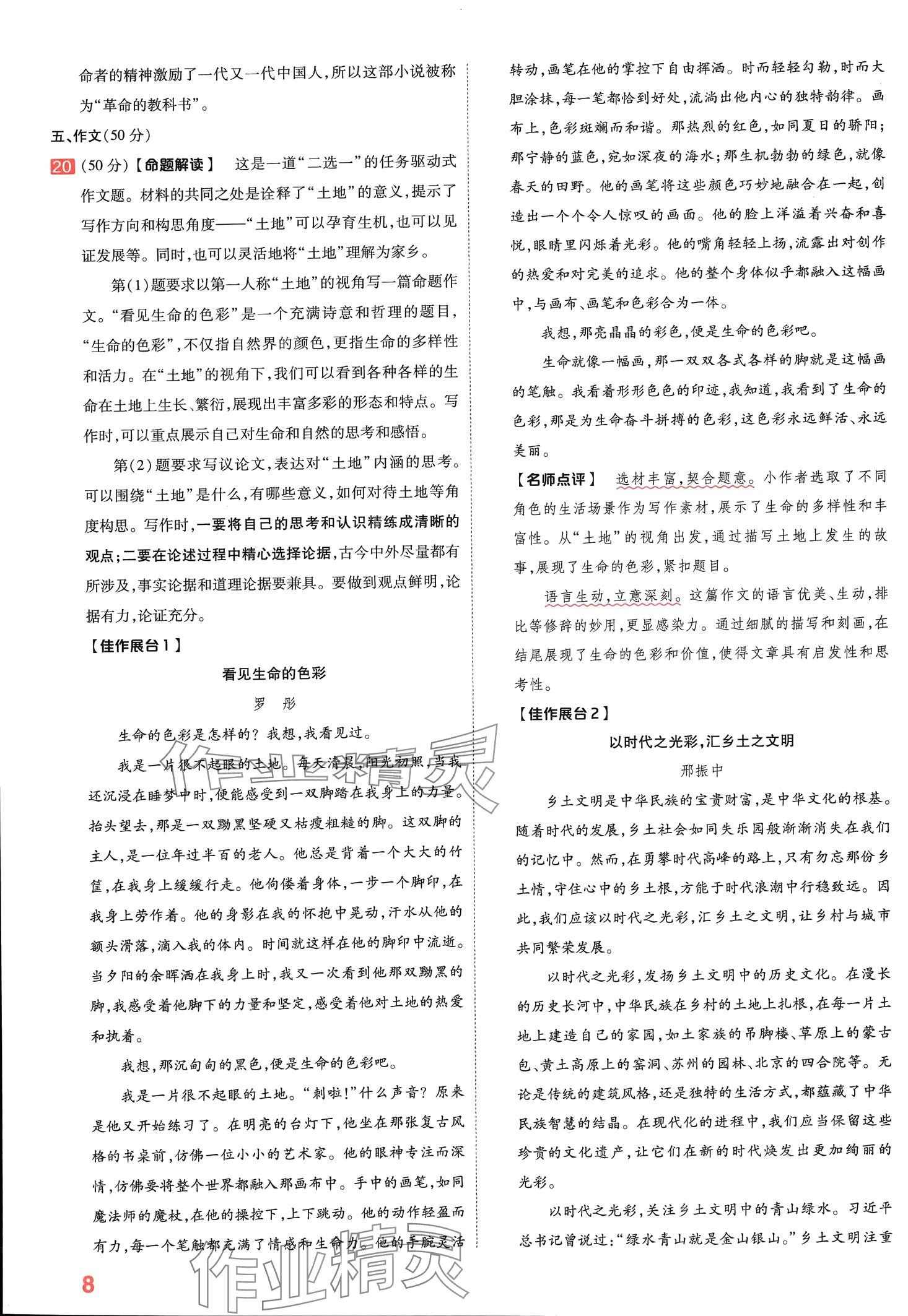 2024年金考卷百校聯(lián)盟系列河南中考信息卷語文中考河南專版 第7頁