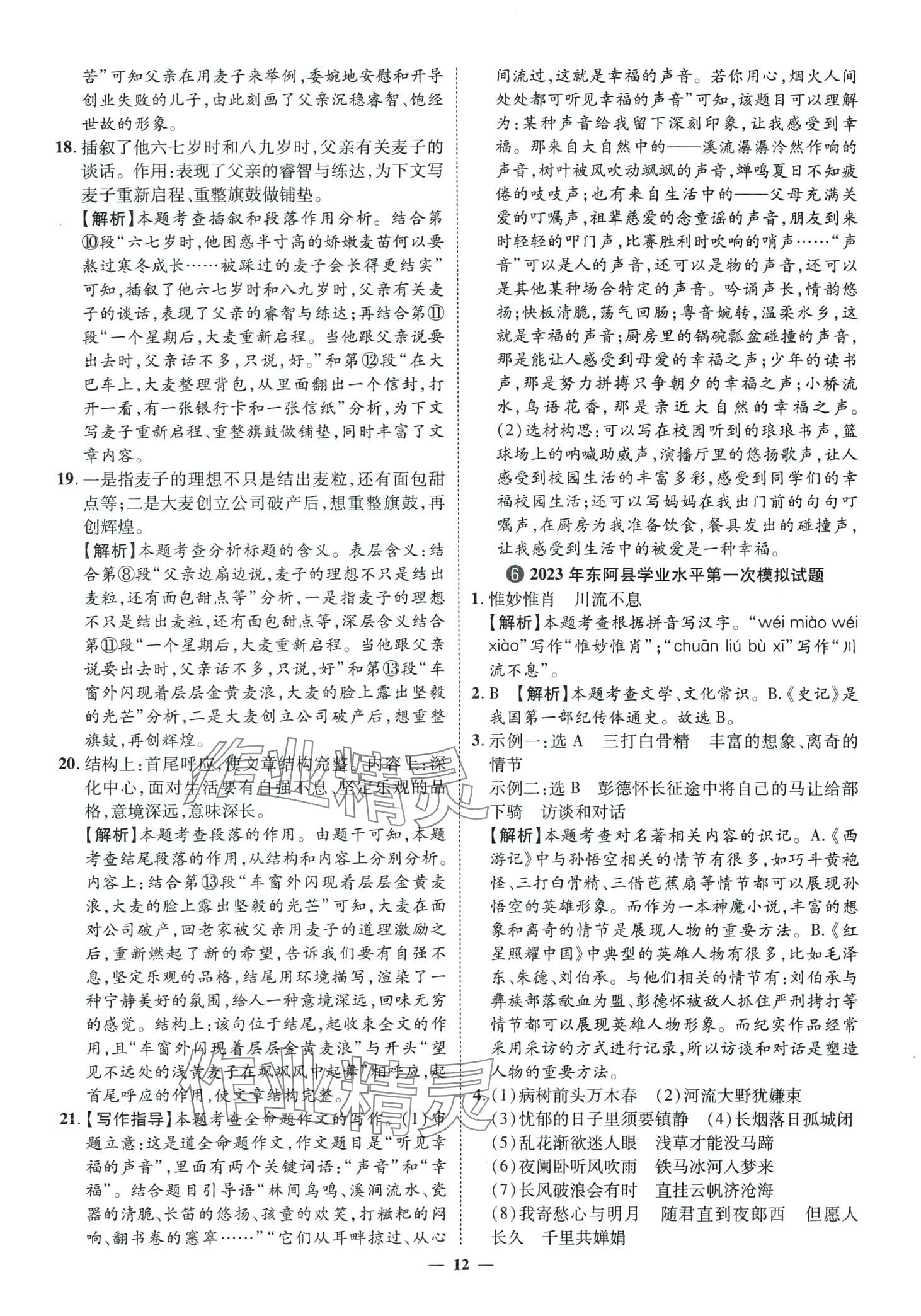 2024年3年真题2年模拟1年预测语文聊城专版&nbsp;第12页