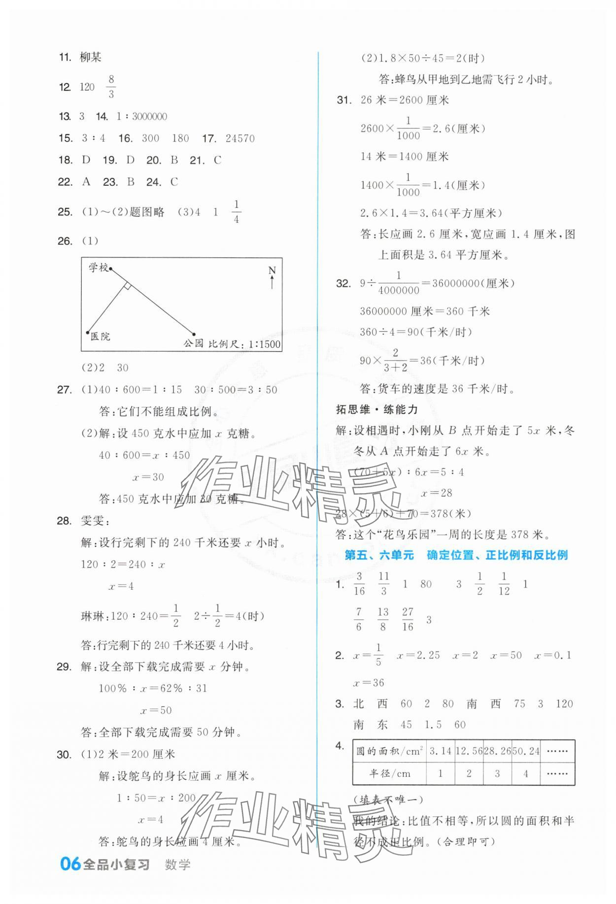 2024年全品小復(fù)習(xí)六年級數(shù)學(xué)下冊蘇教版 第6頁