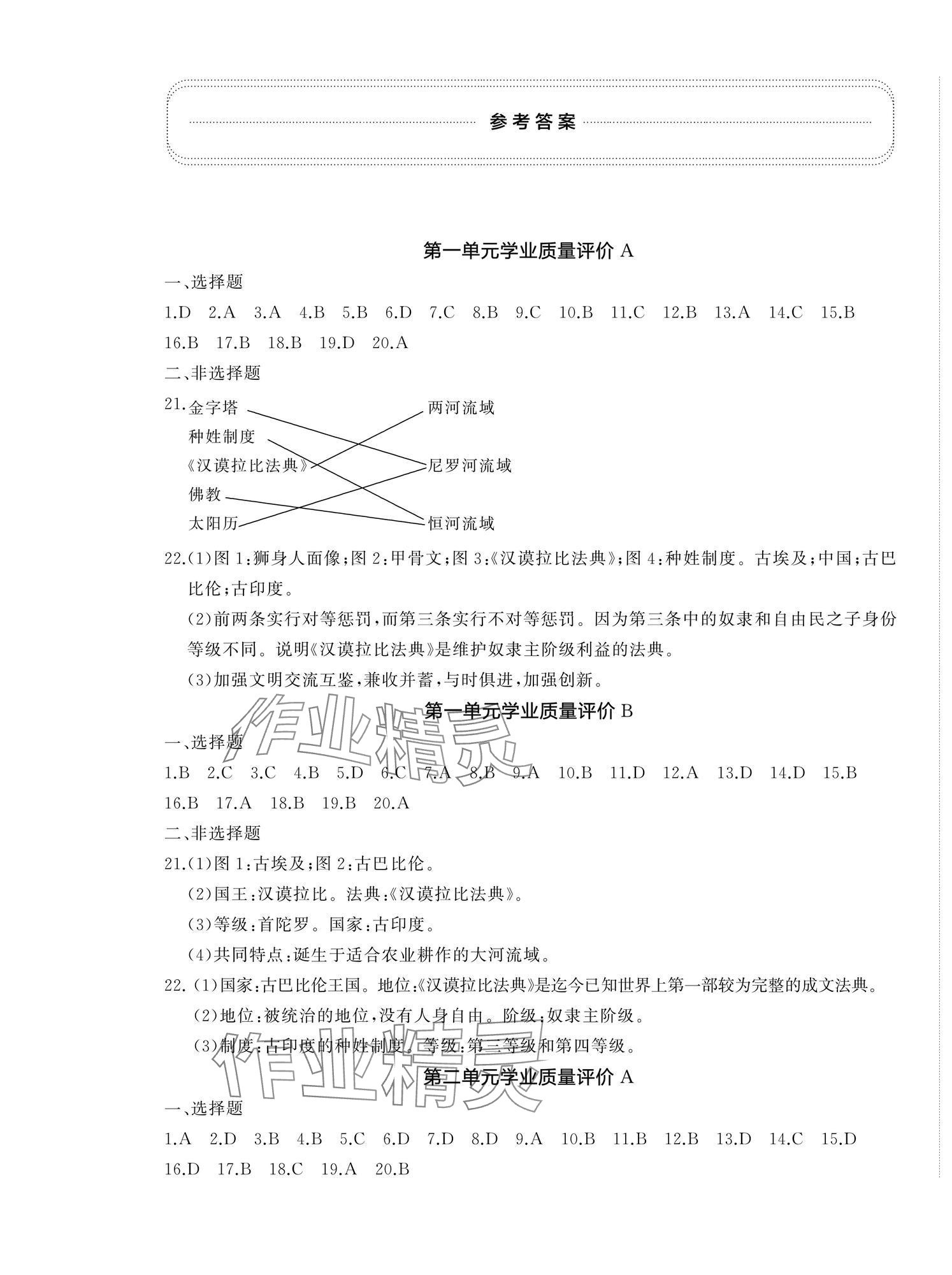2024年伴你學(xué)精練課堂分層作業(yè)九年級歷史上冊人教版臨沂專版 第1頁