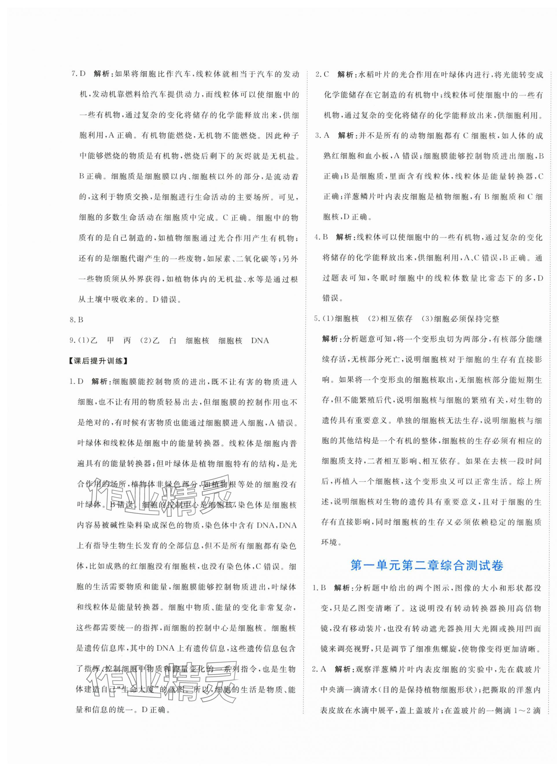 2025年提分教练七年级生物上册人教版 第5页
