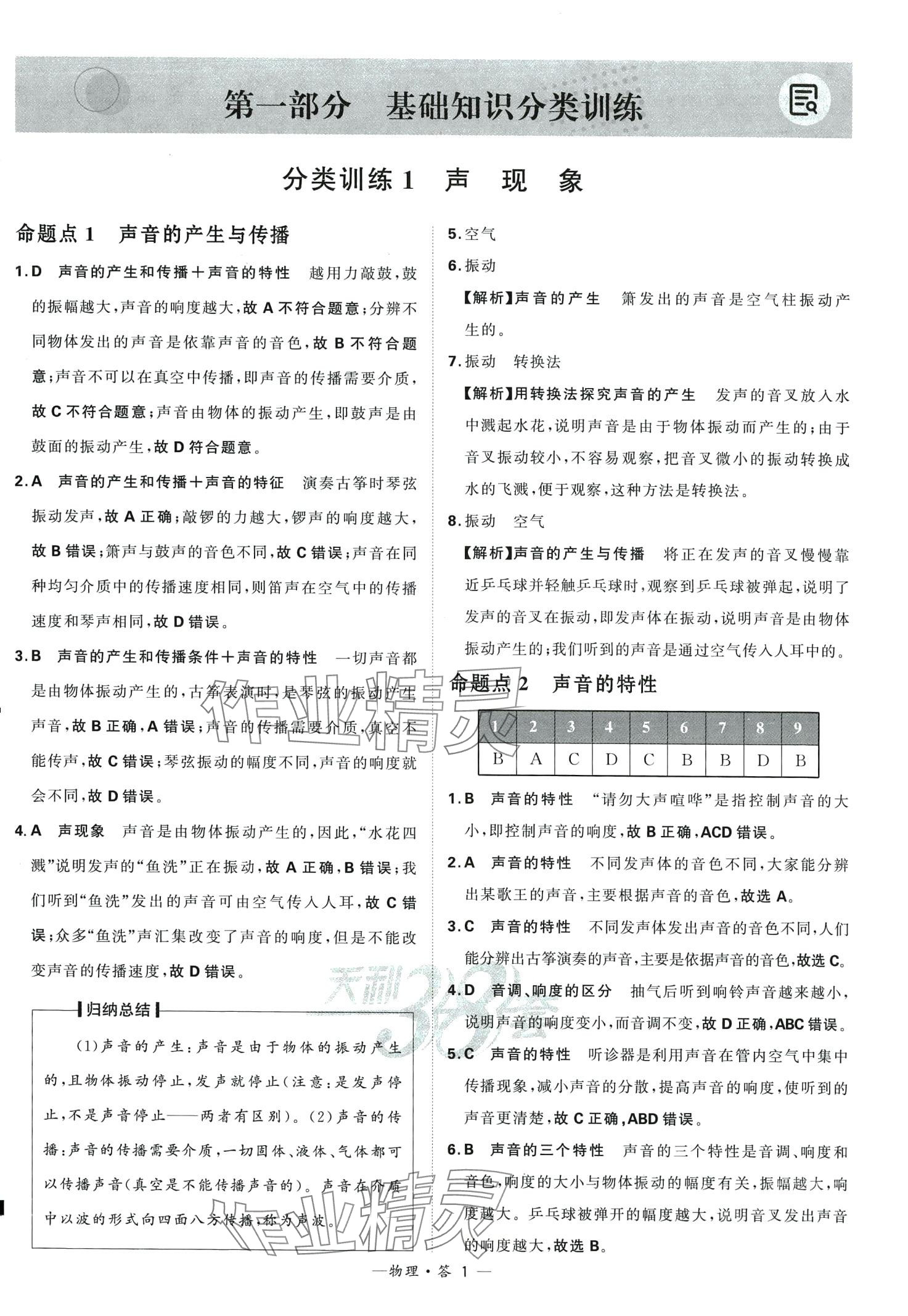 2024年天利38套全國中考試題分類訓練物理中考 第1頁