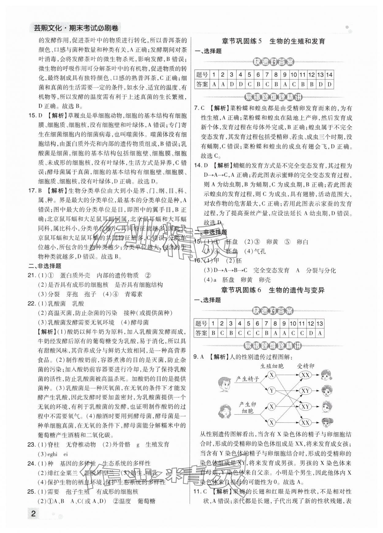 2024年期末考試必刷卷八年級生物上冊人教版河南專版 第2頁