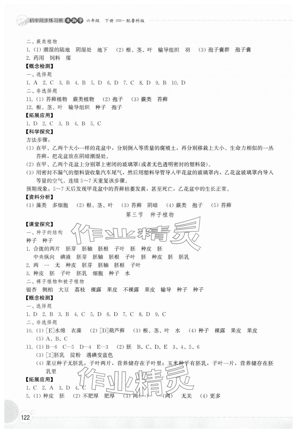 2025年同步練習冊山東教育出版社六年級生物下冊魯科版五四制 第2頁