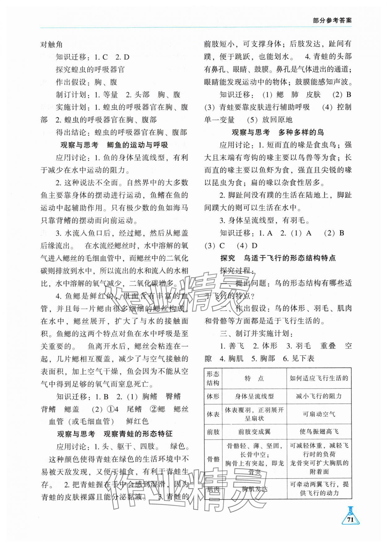 2024年学生实验报告册八年级生物学上册人教版辽海出版社 参考答案第2页