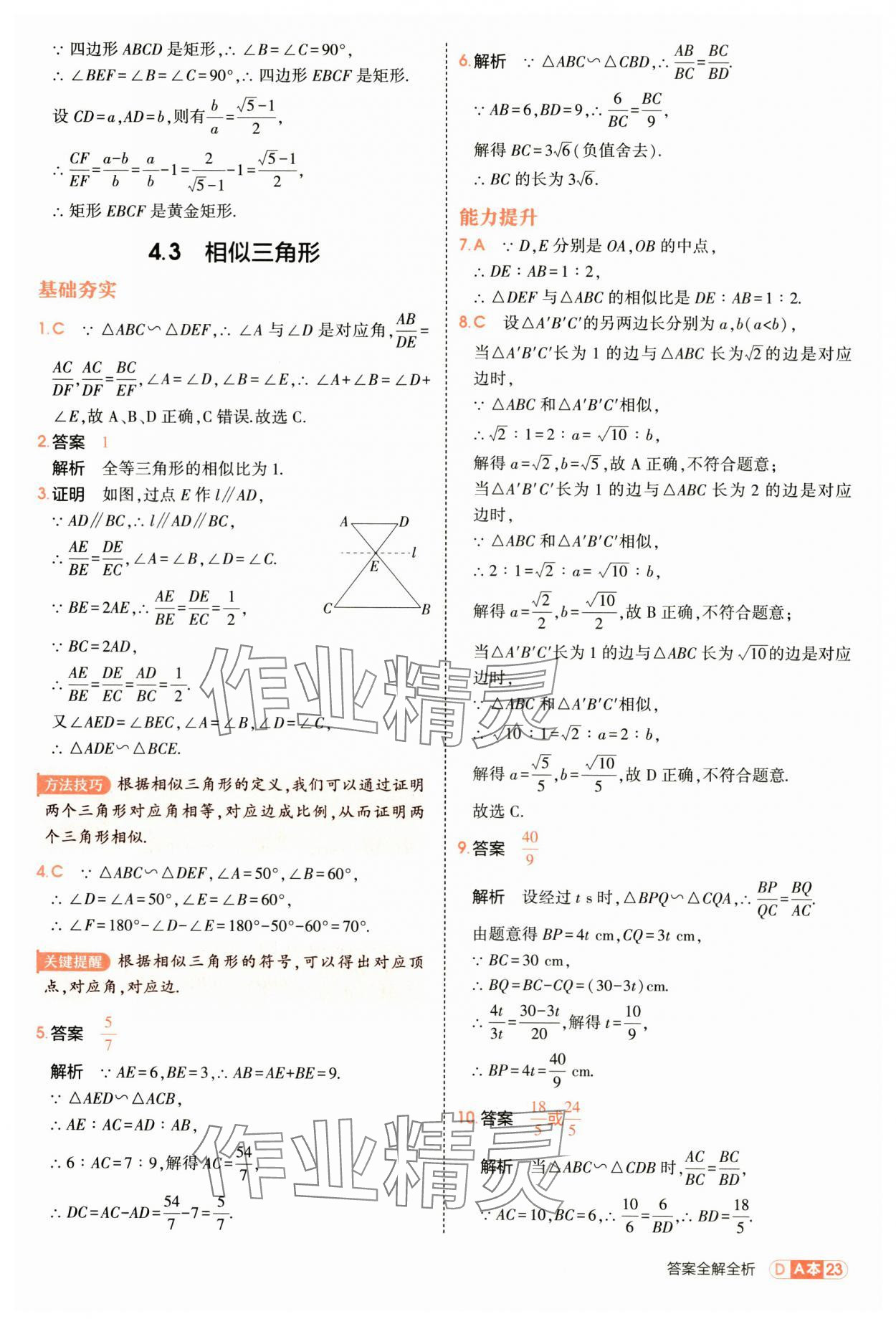 2025年5年中考3年模拟九年级数学全一册浙教版 第23页