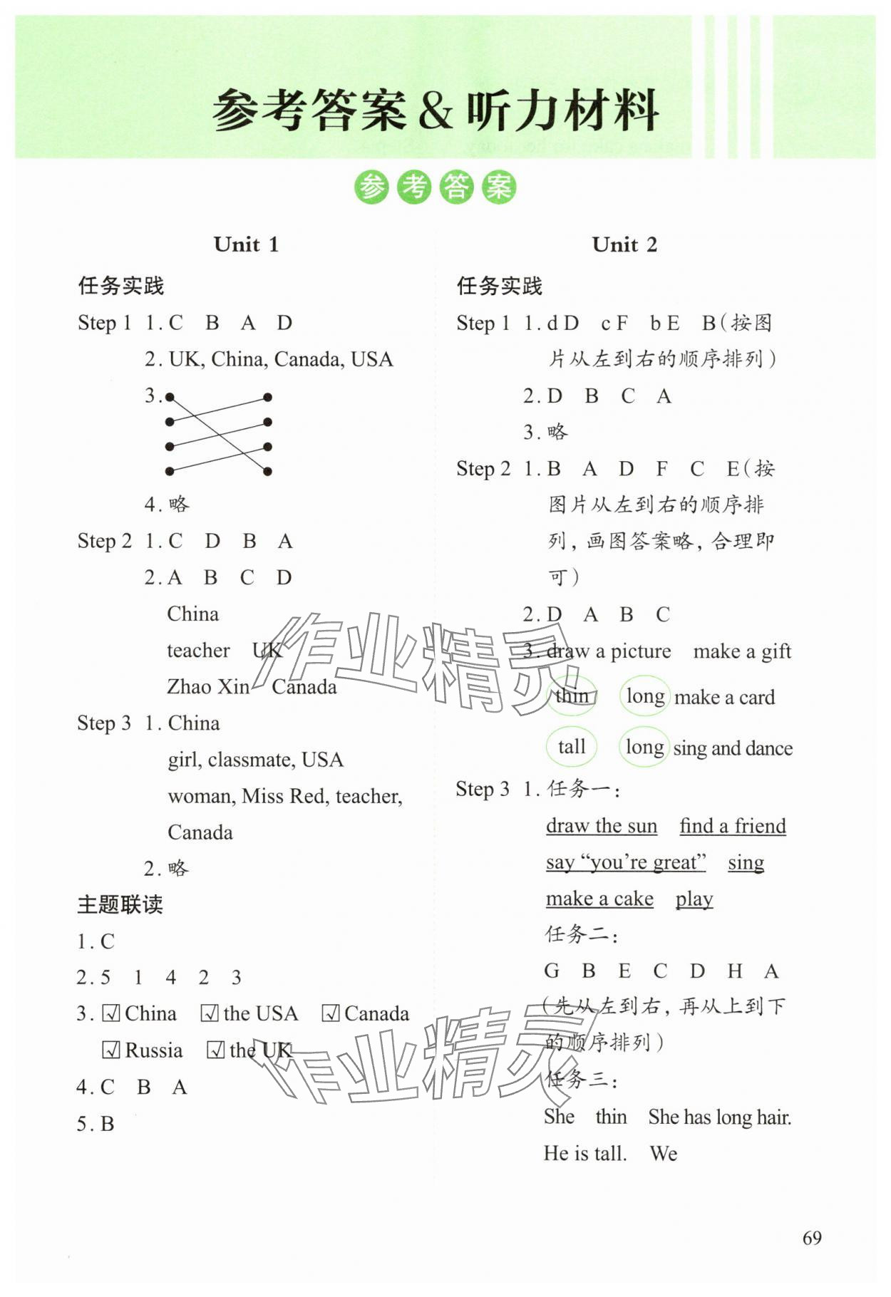 2025年小學單元素養作業三年級英語下冊人教版 第1頁
