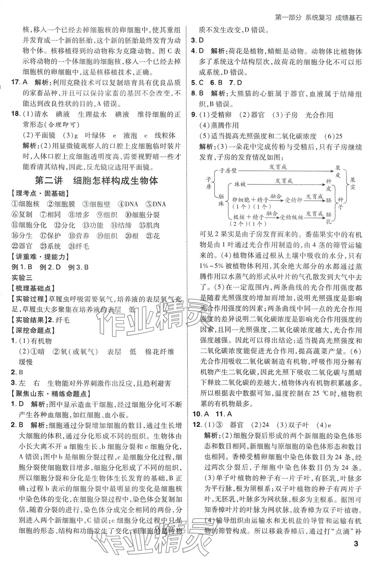 2024年考出好成績中考總復(fù)習(xí)生物中考山東專版&nbsp;第3頁